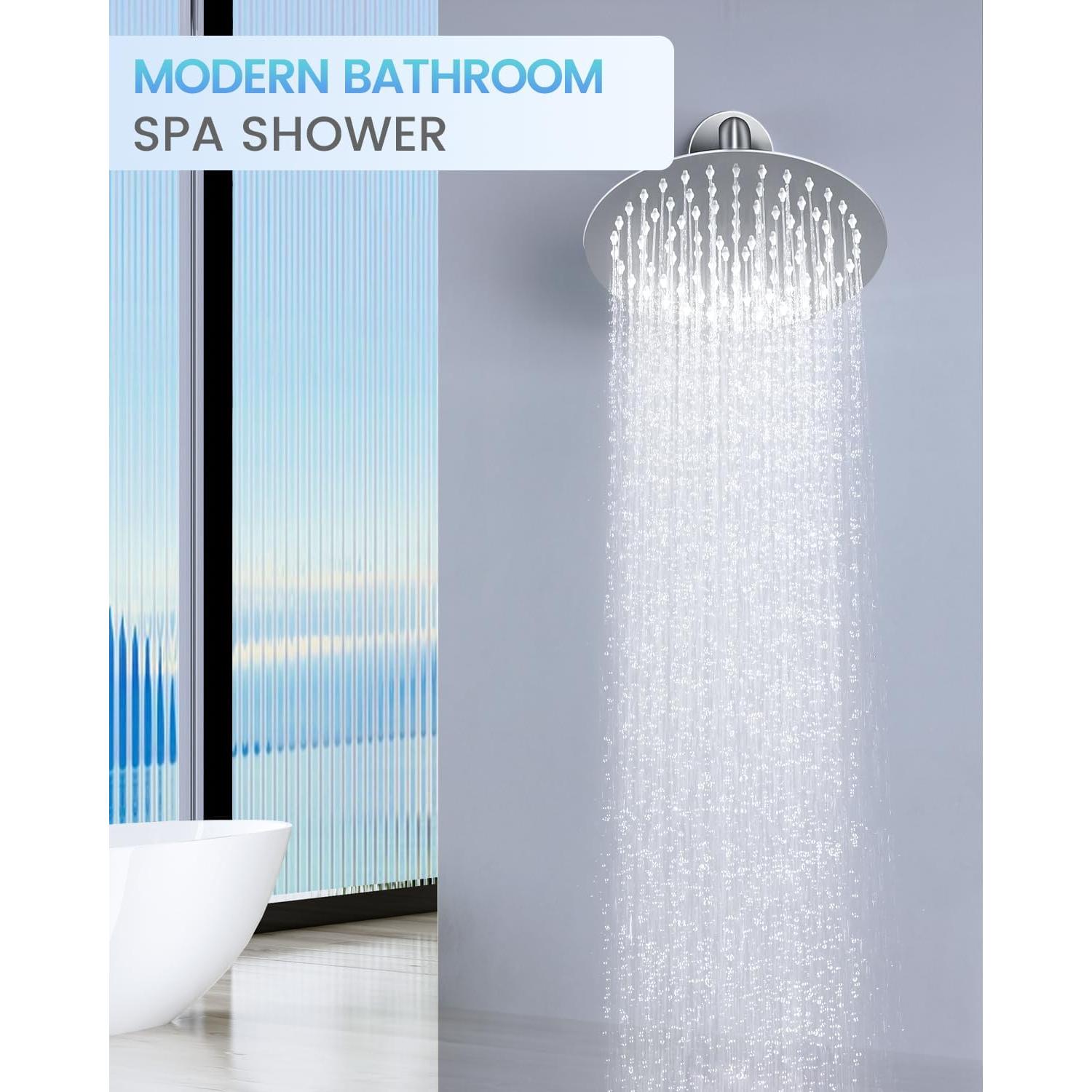 Cabezal de Ducha de Lluvia KINLIV 20 cm Cromo Acero Inoxidable