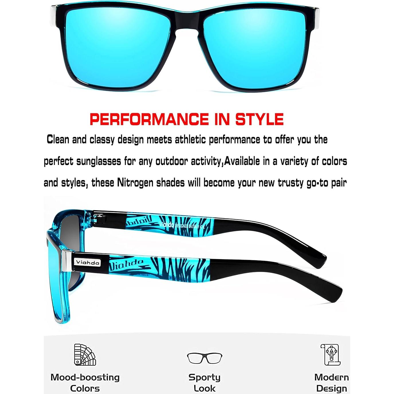 Gafas de sol polarizadas VIAHDA HD6009 2 Pack azul/verde