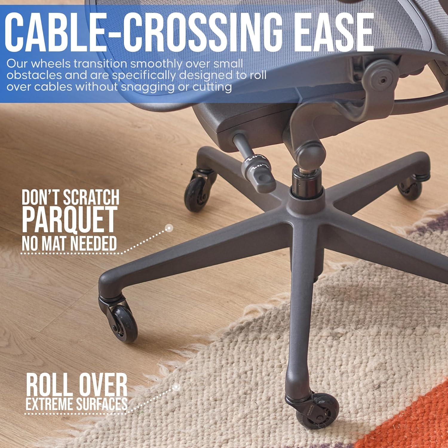 Juego de Ruedas para Silla Stealtho BLVK - Poliuretano Negro