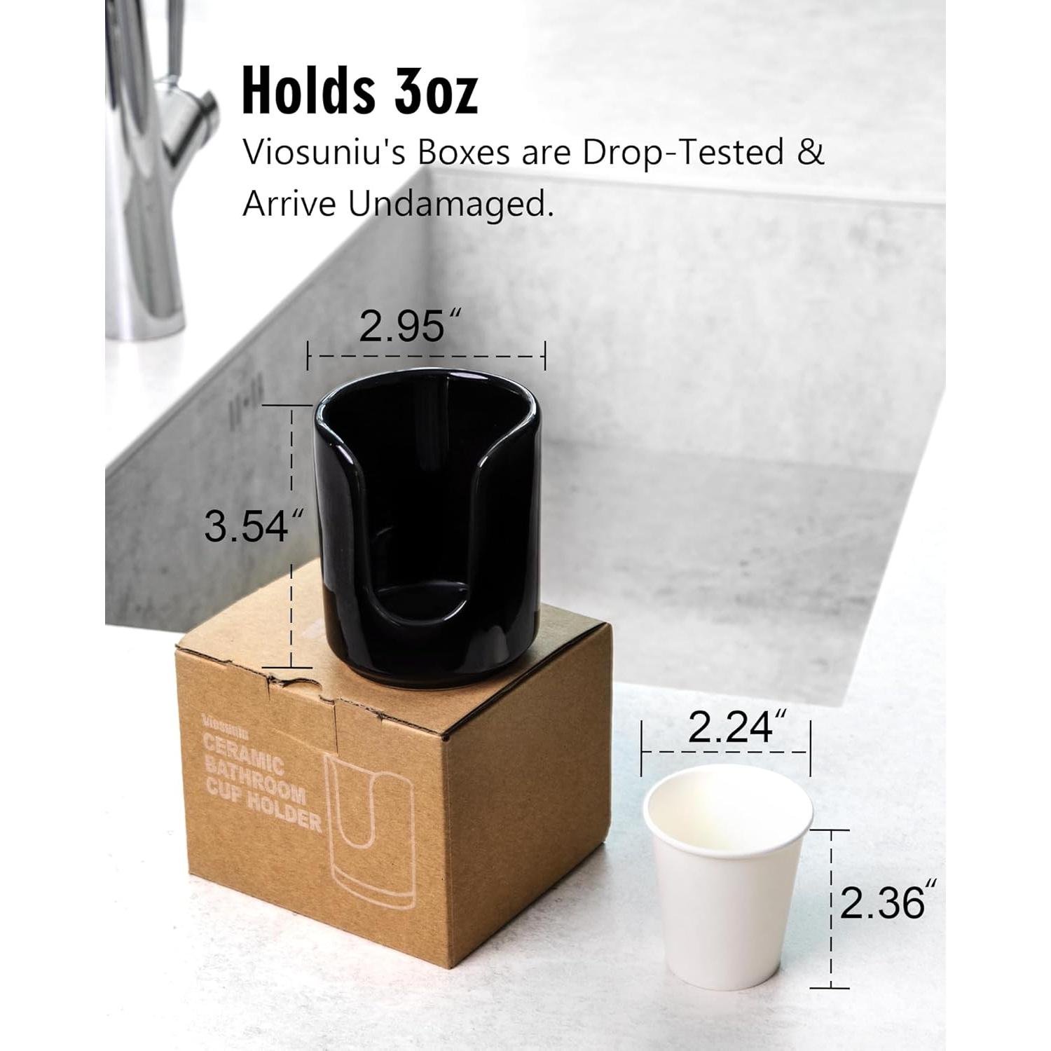 Dispensador de Tazas de Cerámica Viosuniu 3 oz Negro con 5 Tazas PLA