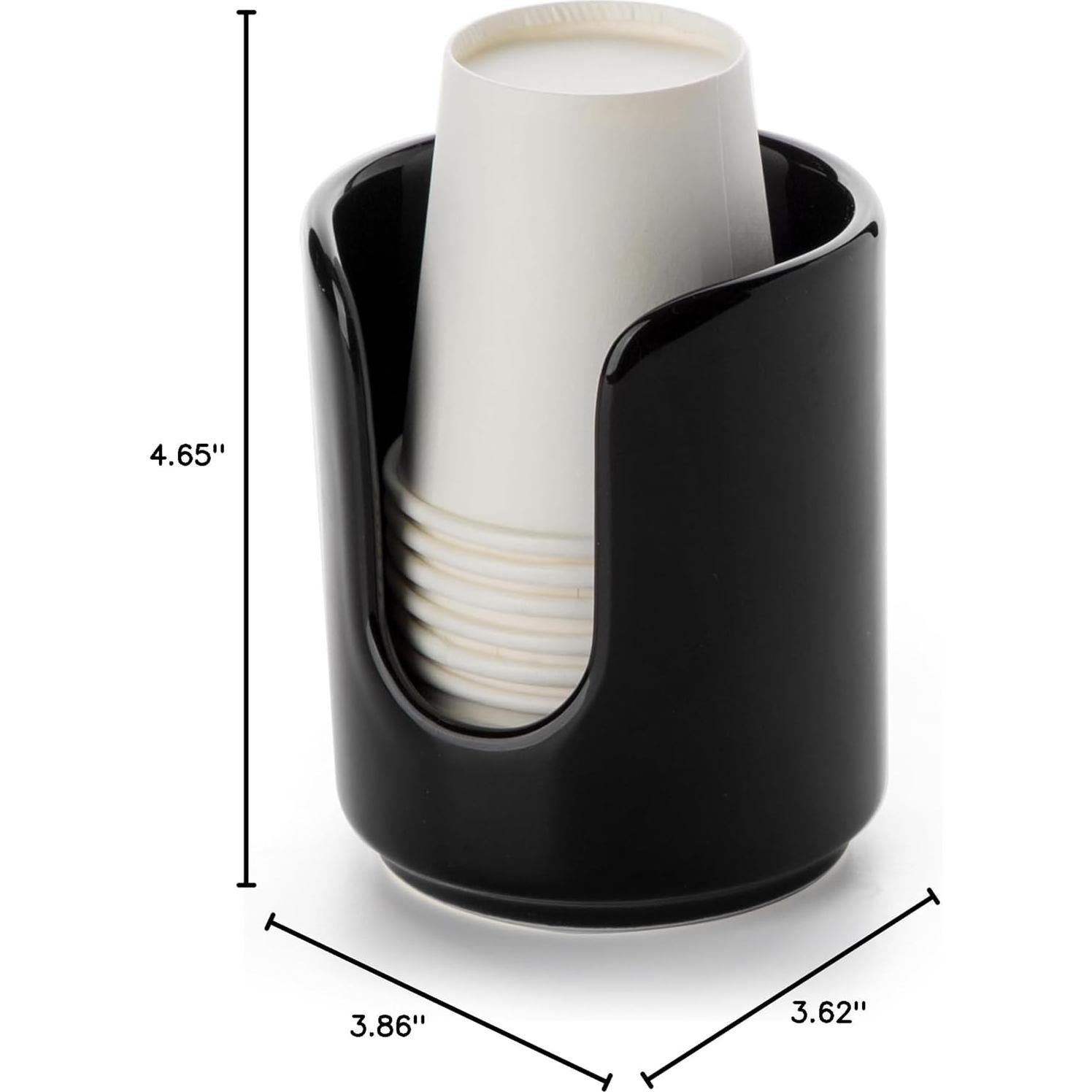 Dispensador de Tazas de Cerámica Viosuniu 3 oz Negro con 5 Tazas PLA