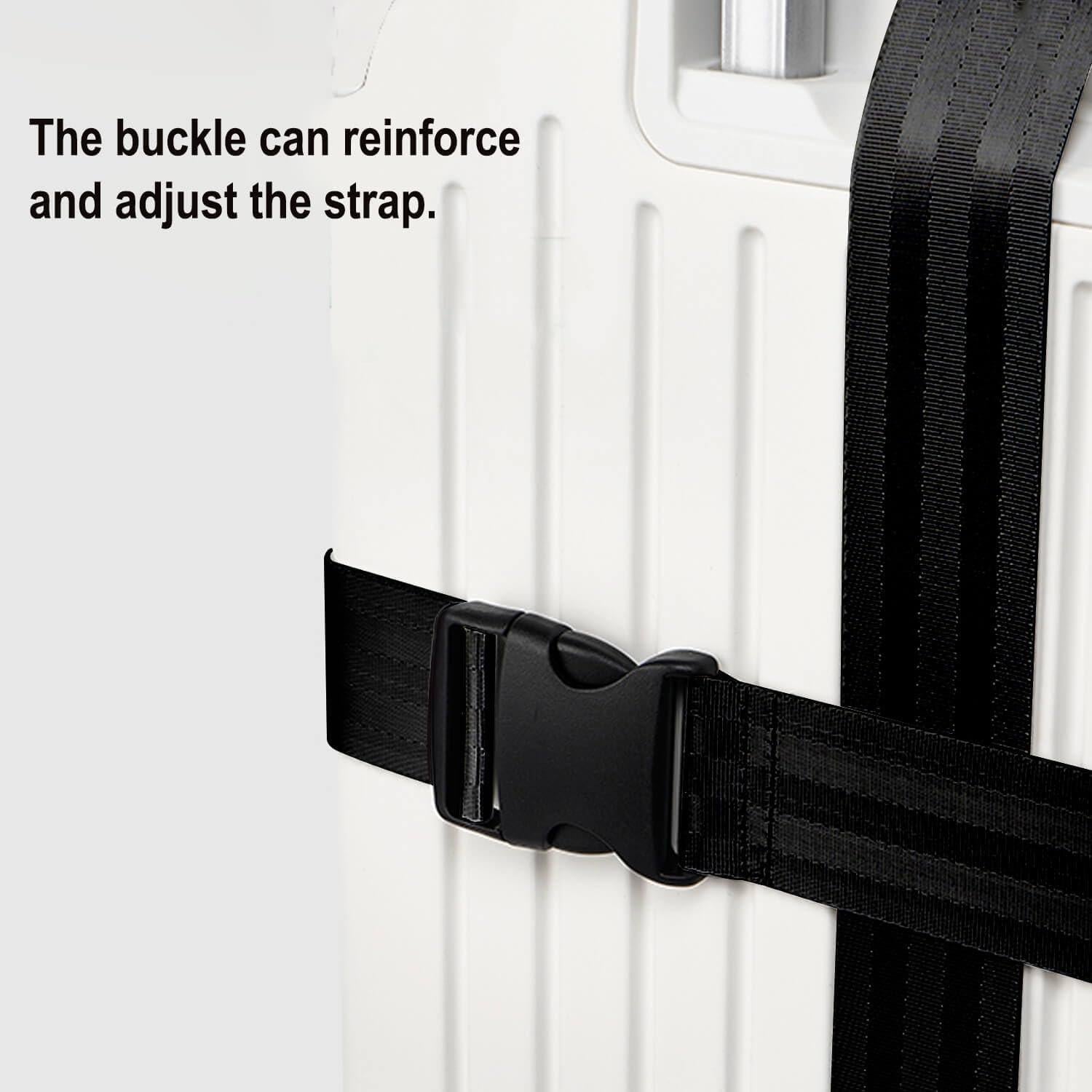 Correas de Equipaje 3-en-1 LUNHAJIN Ajustables TSA Negro