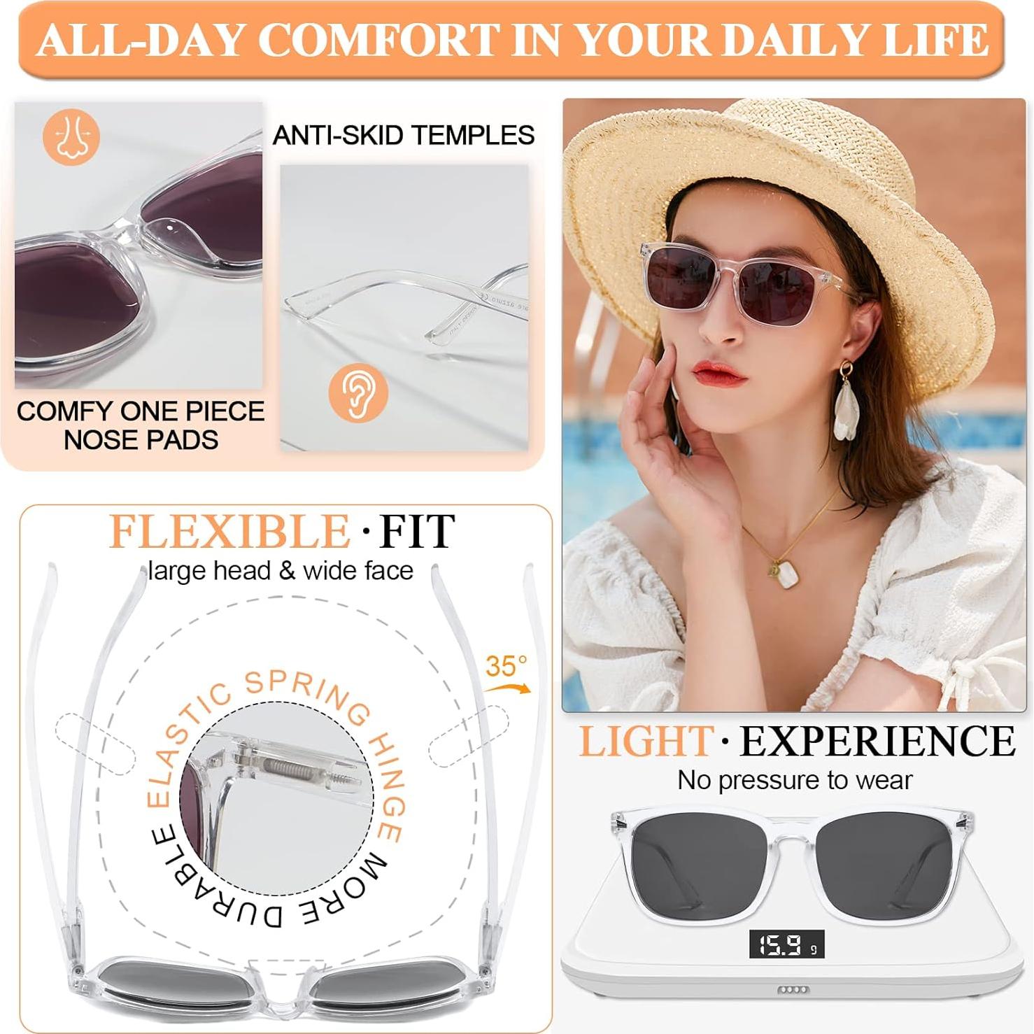 Gafas de Sol Lectoras MARE AZZURO 2.0 UV400 Transparentes