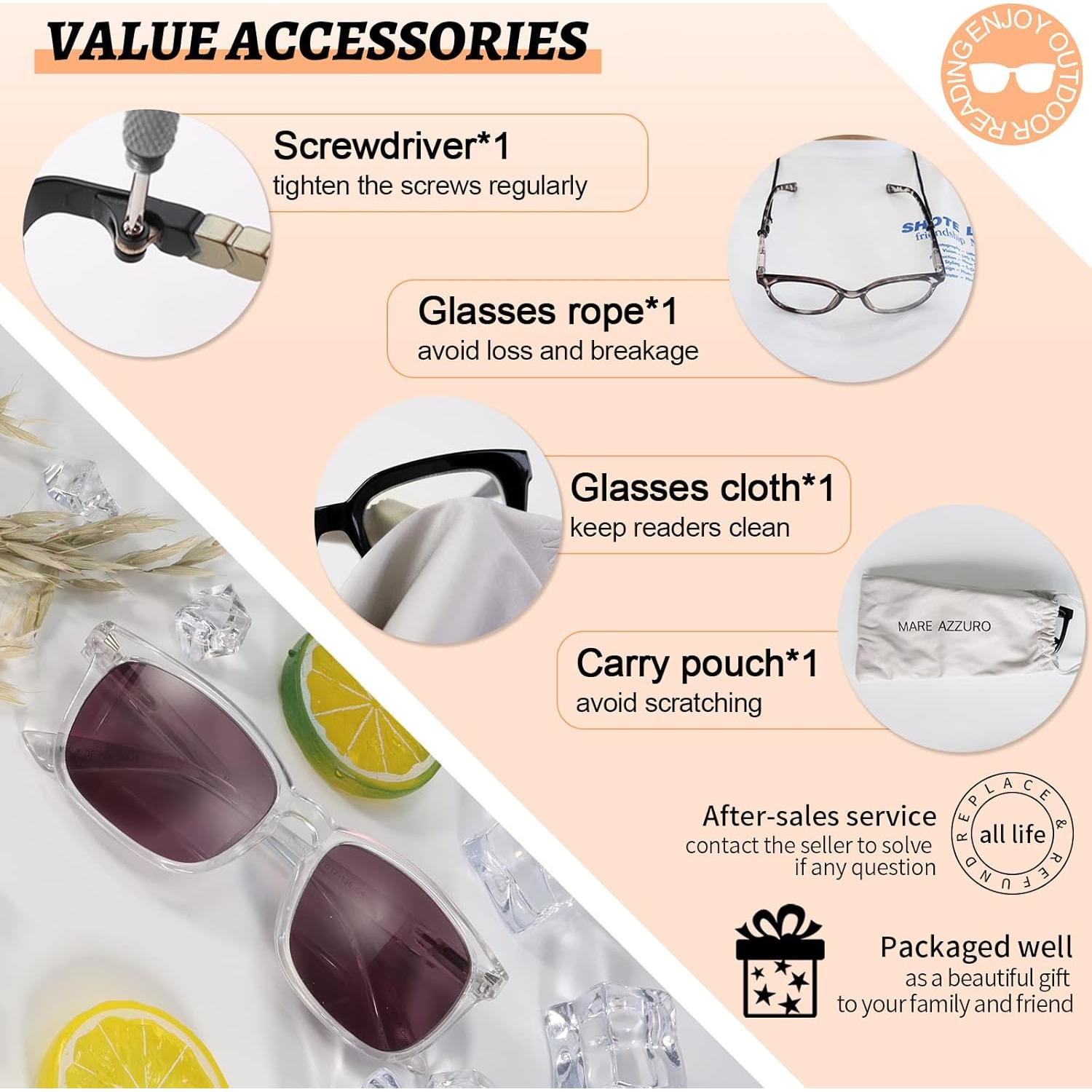 Gafas de Sol Lectoras MARE AZZURO 2.0 UV400 Transparentes