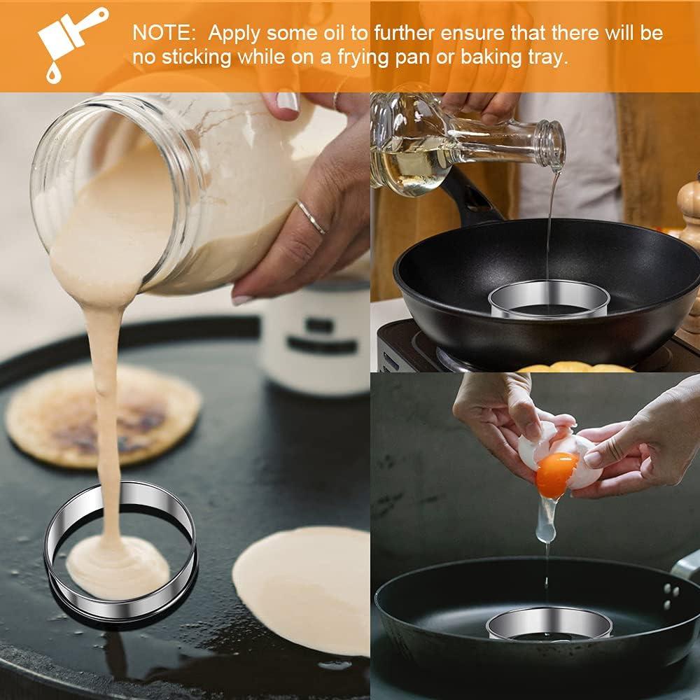 Anillos para Muffin Inglés de Acero Inoxidable 8cm - 6 Piezas