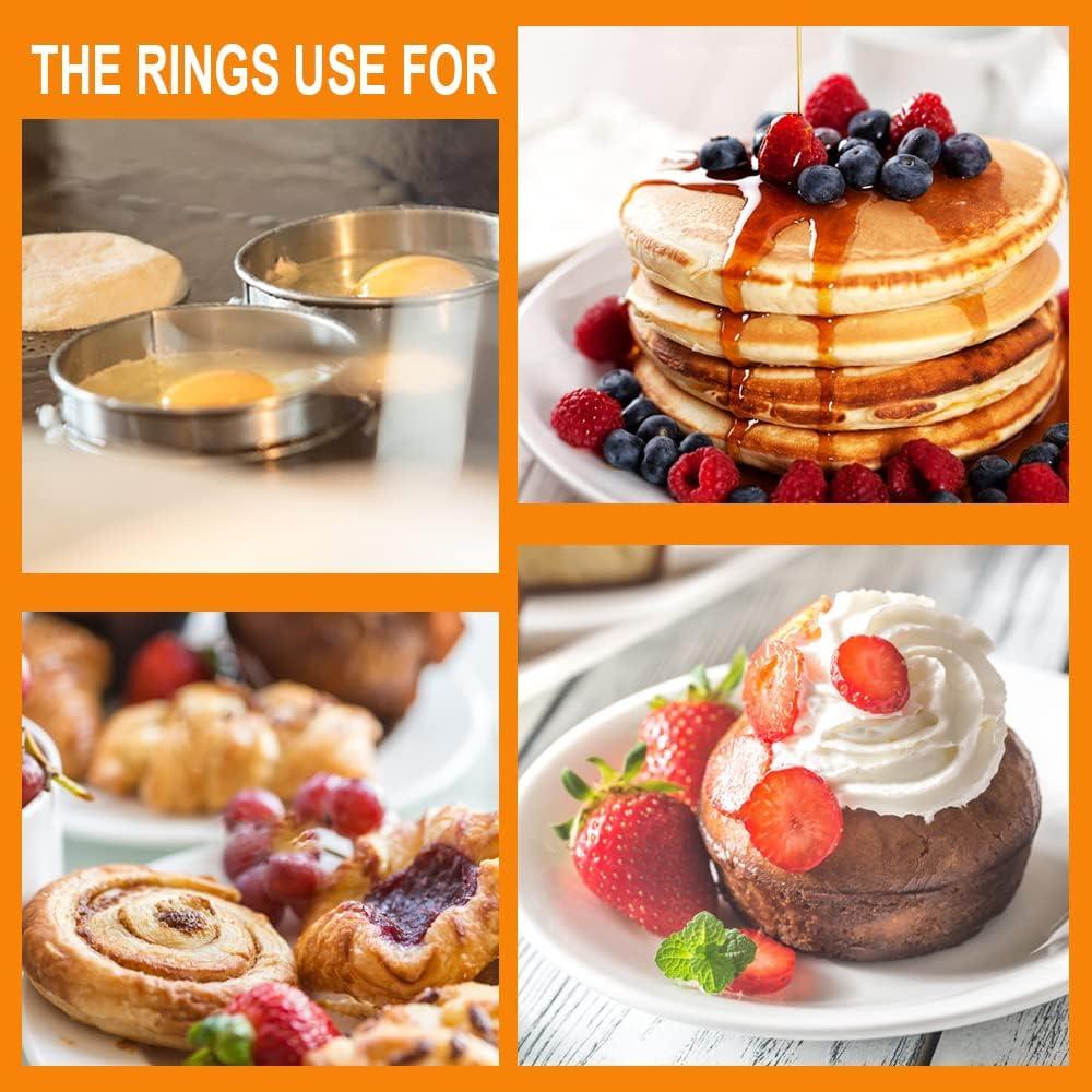 Anillos para Muffin Inglés de Acero Inoxidable 8cm - 6 Piezas