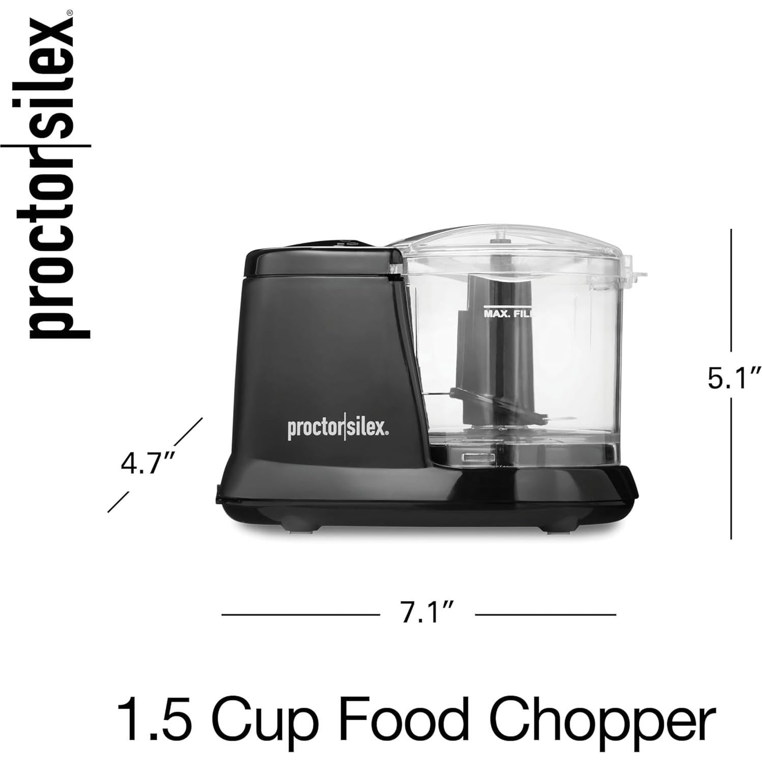 Picador Eléctrico Proctor Silex 1.5 Tazas Negro - Pica y Emulsiona