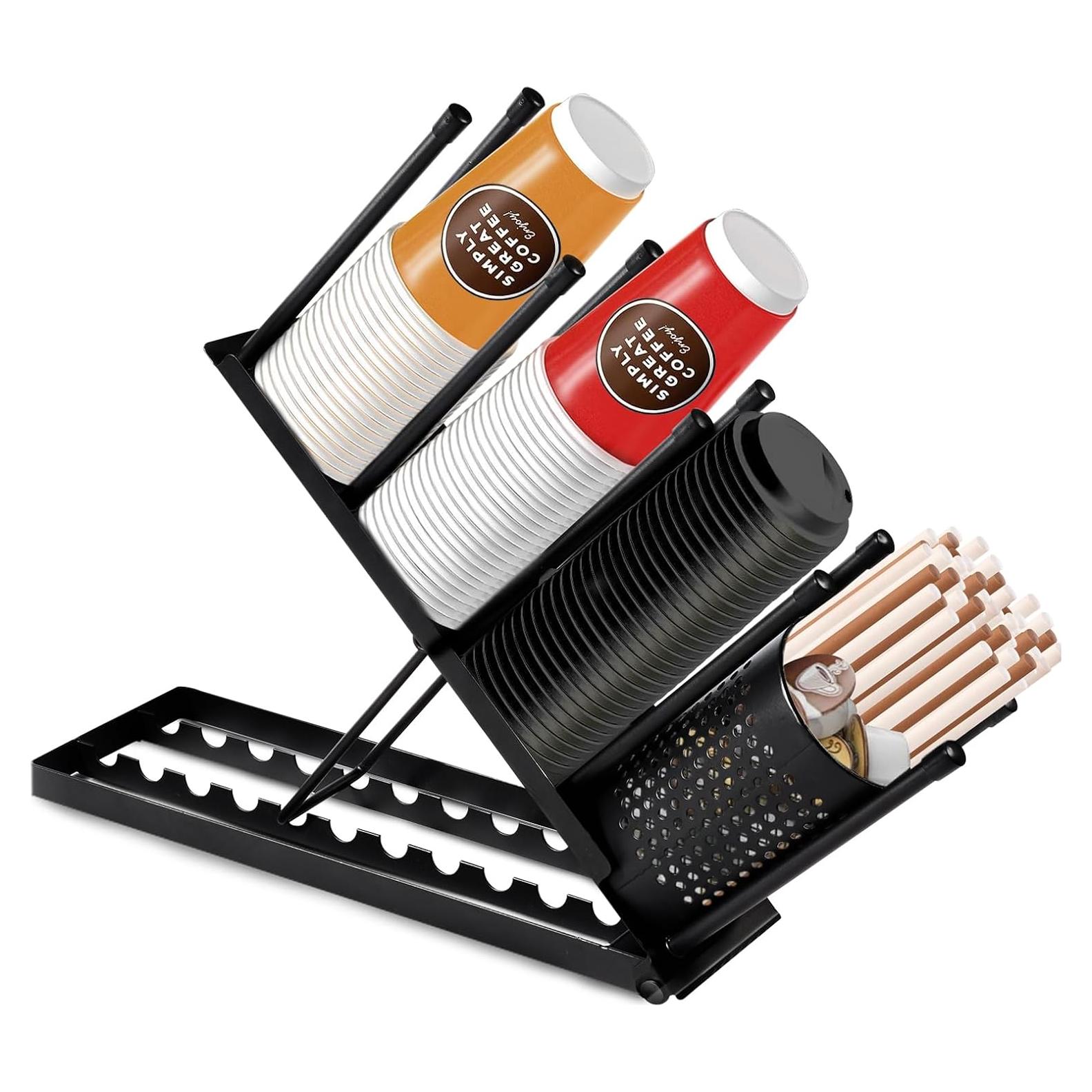 Soporte Organizador de Tazas JKVPOI Ajustable 4 Compartimentos