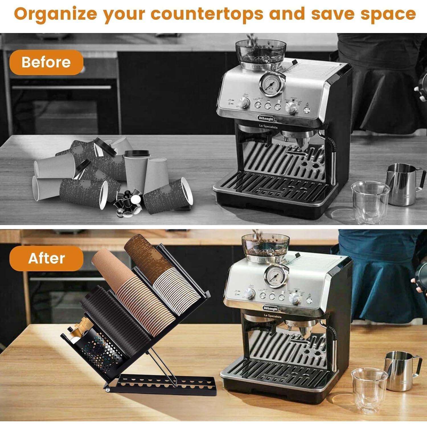 Soporte Organizador de Tazas JKVPOI Ajustable 4 Compartimentos