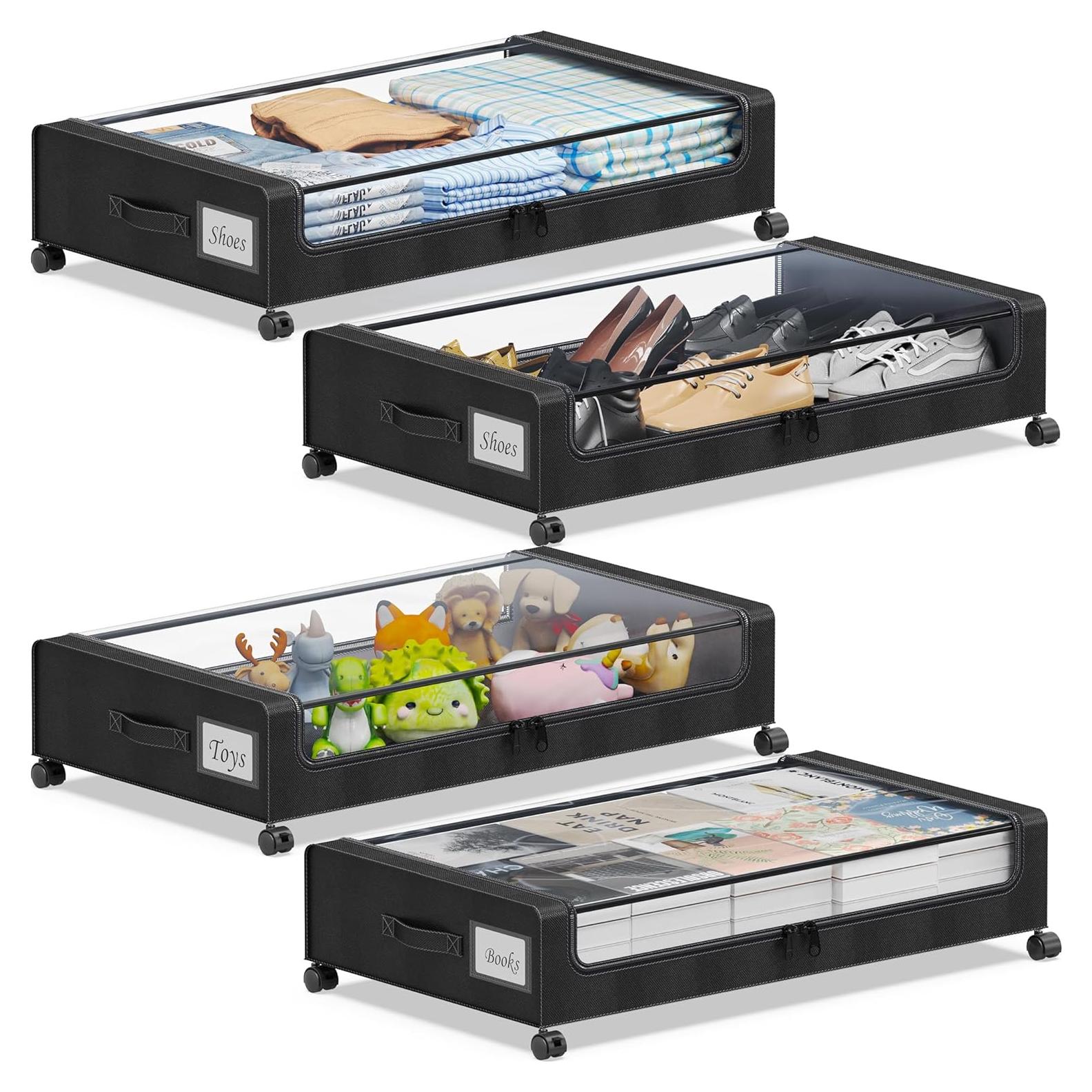 Contenedores de Almacenamiento Bajo la Cama YAASHEEN 60L 4-Pack