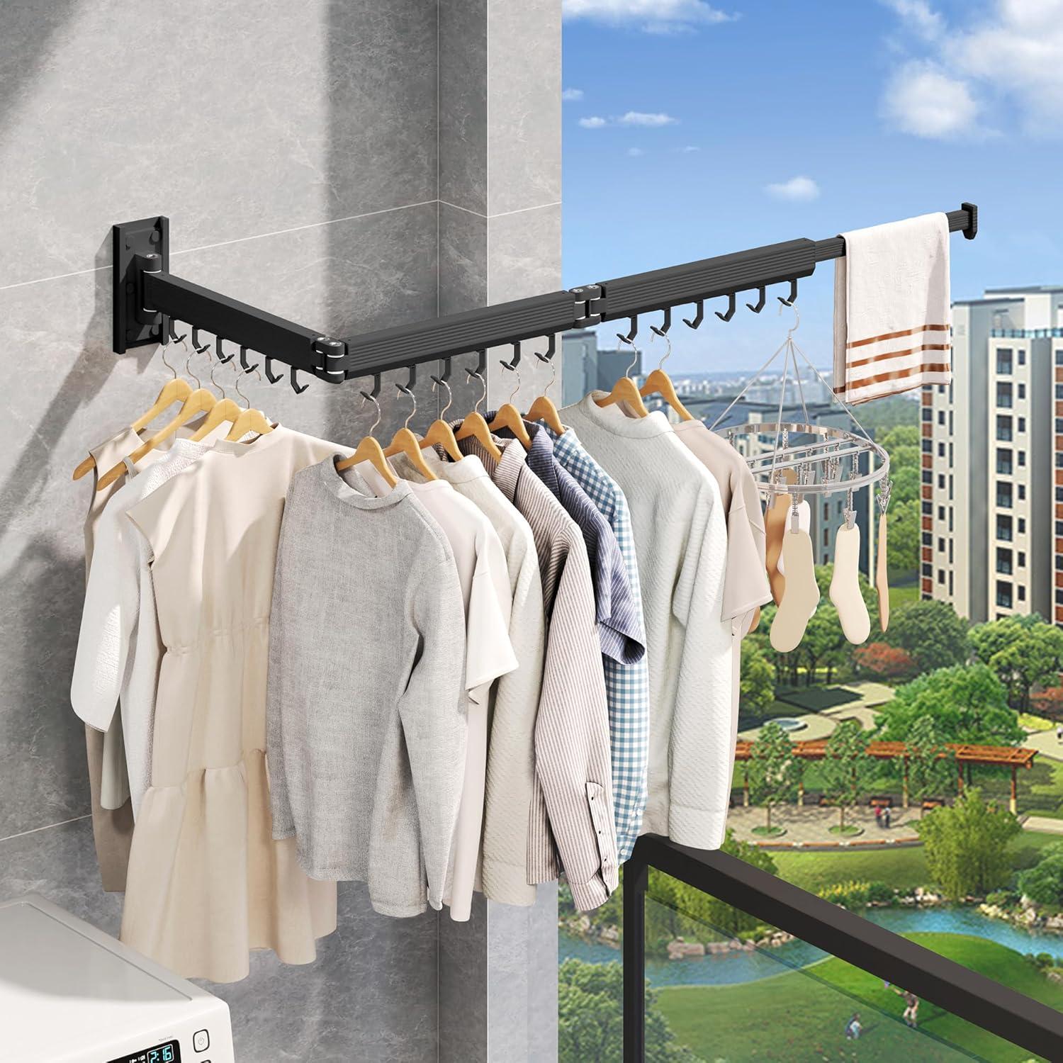 Estante de Secado Plegable CHAHUANV Montado en Pared Blanco