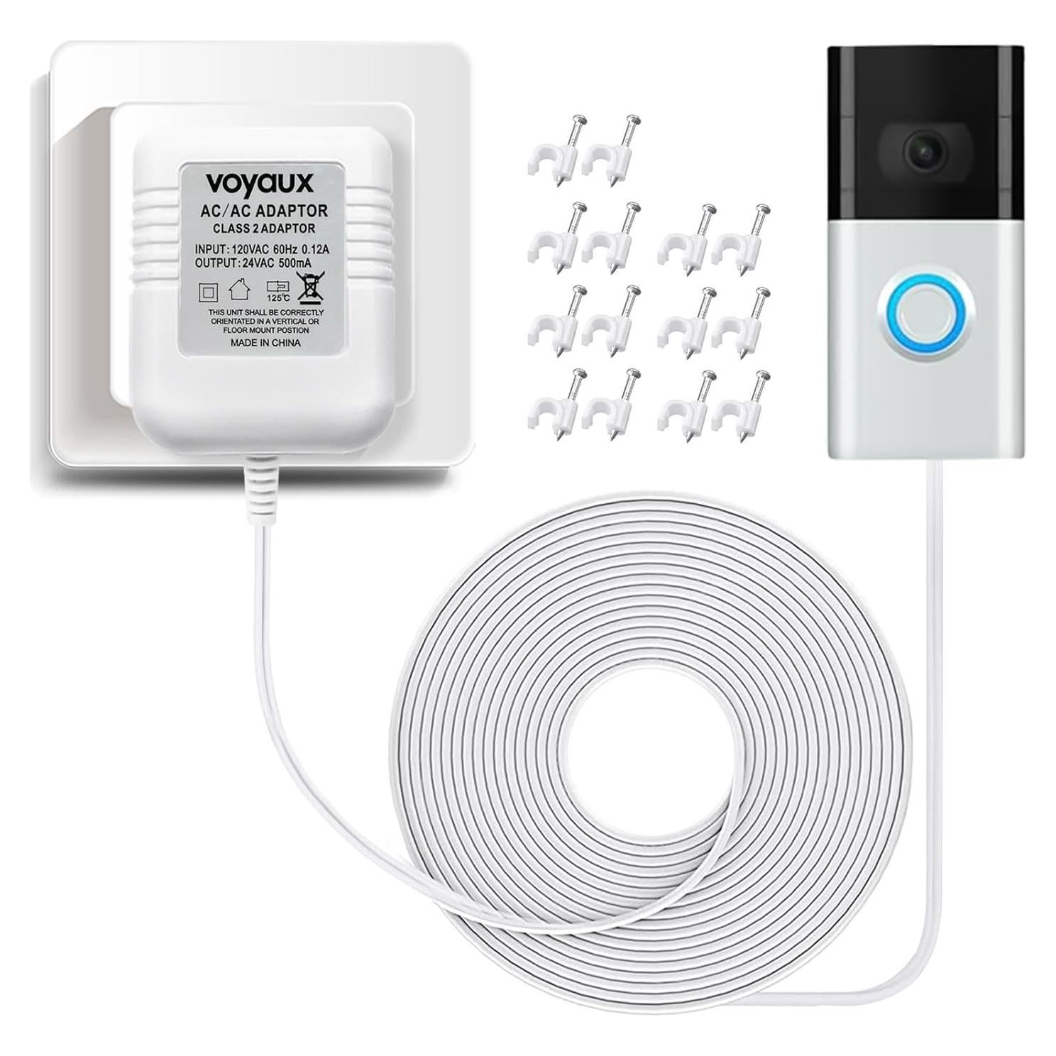 Transformador de Timbre 24V Voyaux 500mA Cable 5,49m