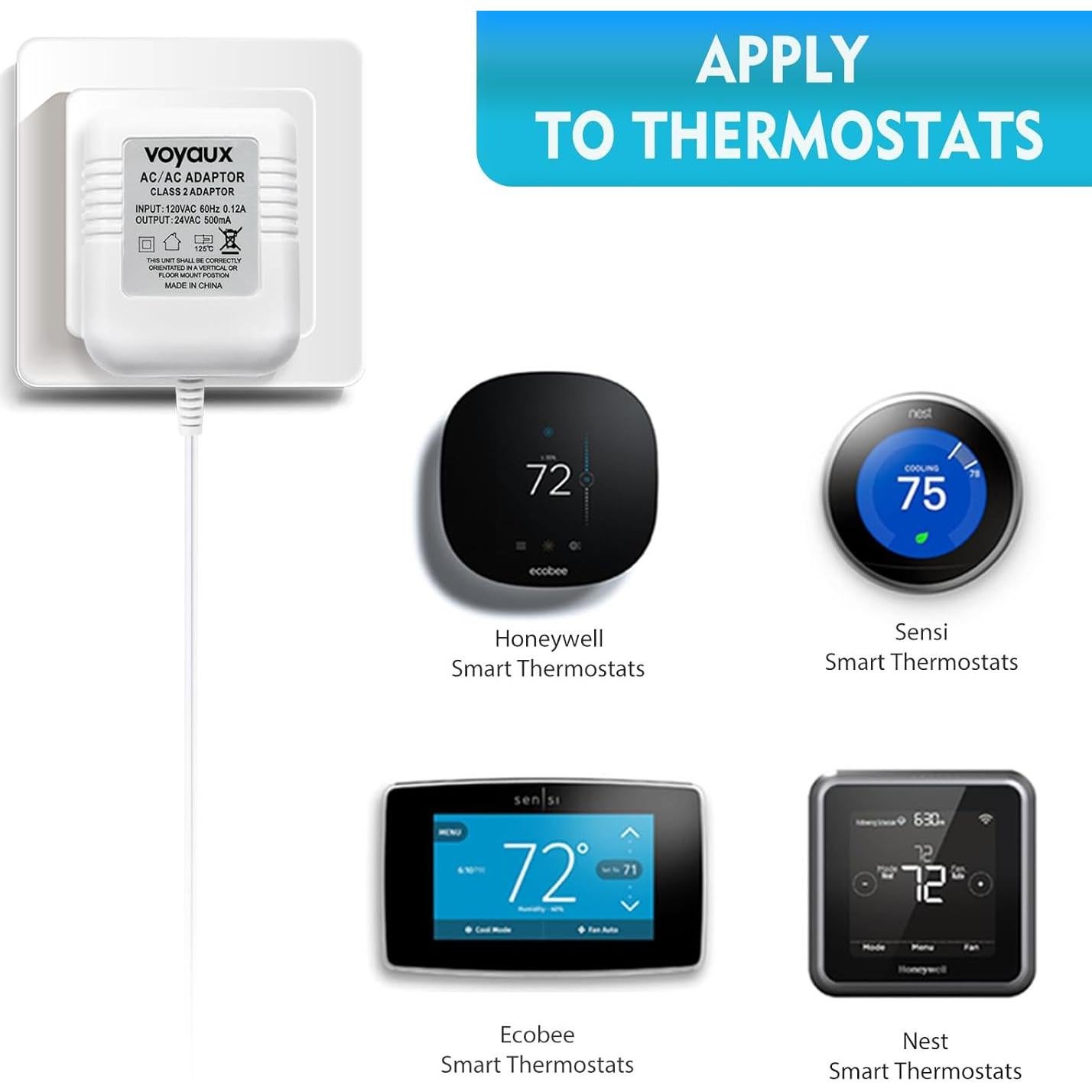 Transformador de Timbre 24V Voyaux 500mA Cable 5,49m
