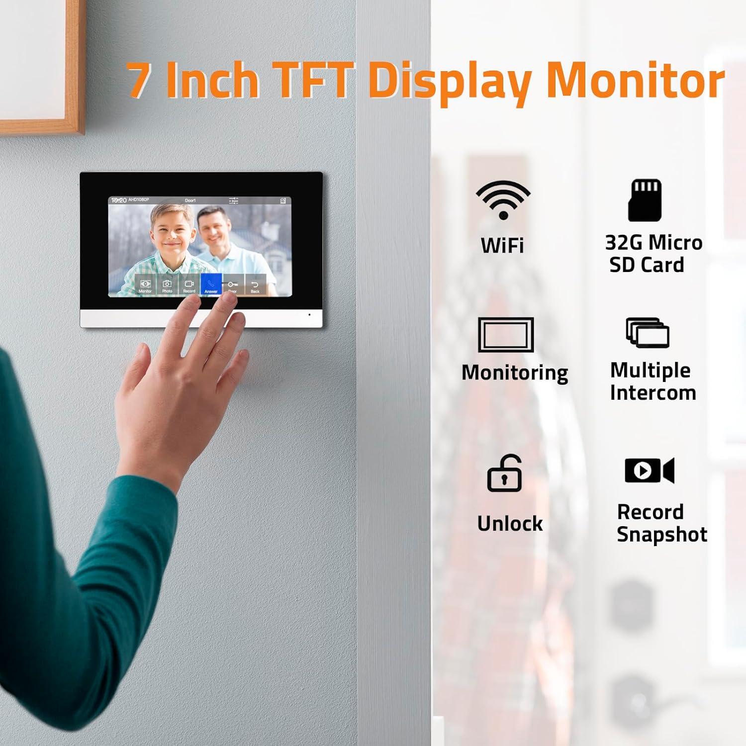 Intercomunicador de Video WiFi AMOCAM 7" HD con Grabación