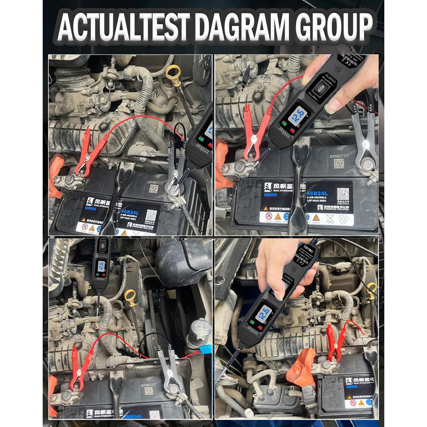 Probador de Circuito DC Zzxker 6-24V con Pantalla LCD y Linterna