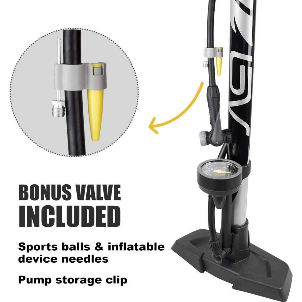 Bomba de Bicicleta BV-GF55 de Suelo 160 psi Doble Válvula