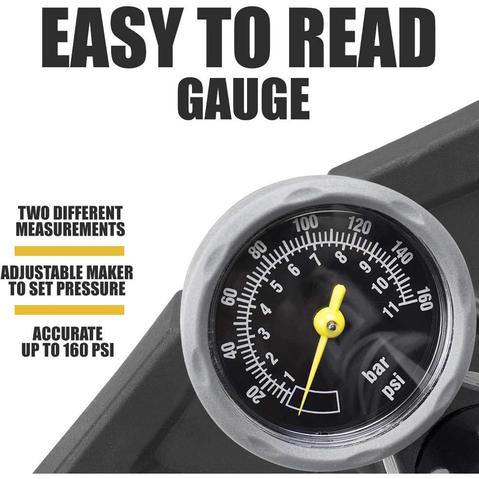 Bomba de Bicicleta BV-GF55 de Suelo 160 psi Doble Válvula