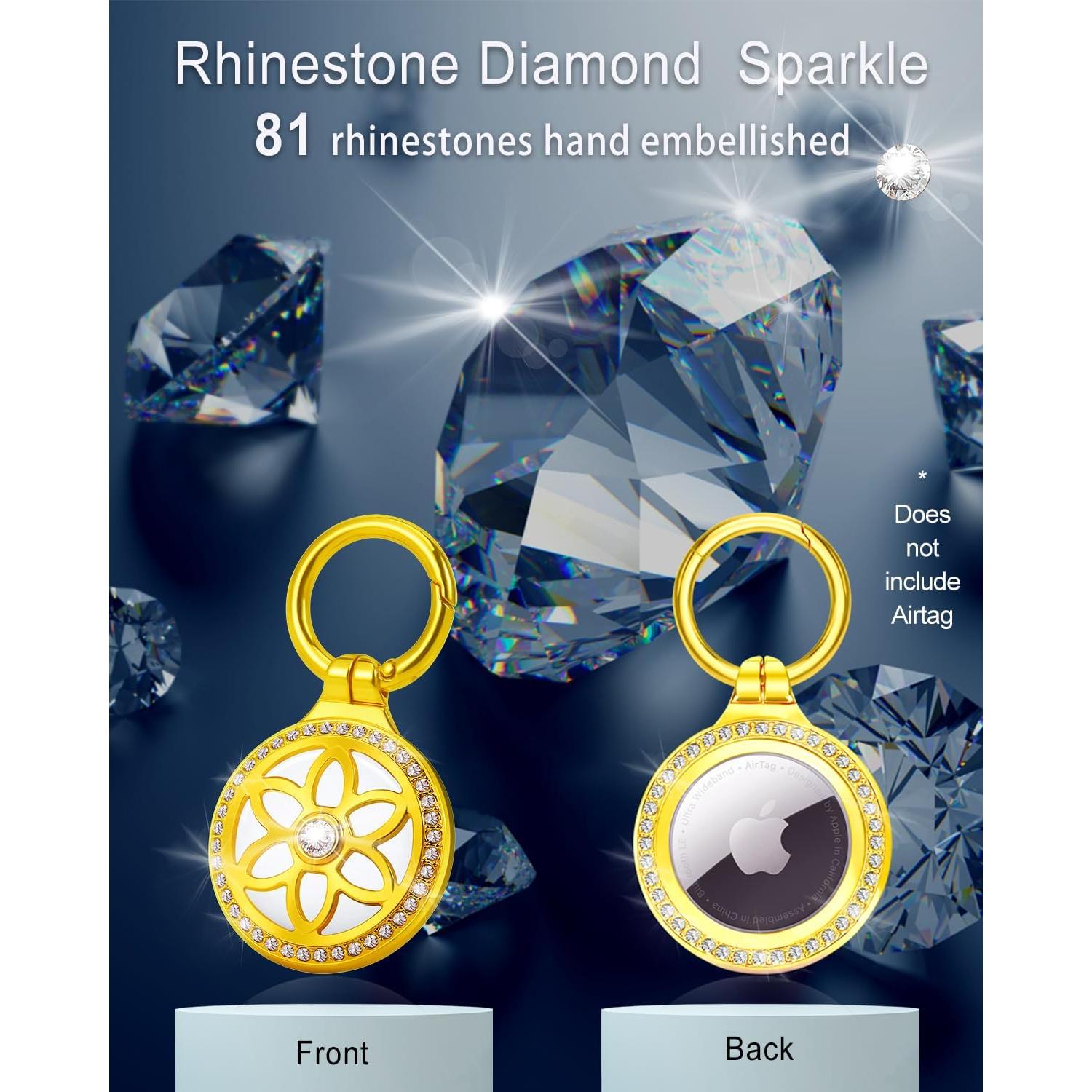 Soporte Llavero Metalico DEERLET para Apple AirTag - 2 Piezas Dorado