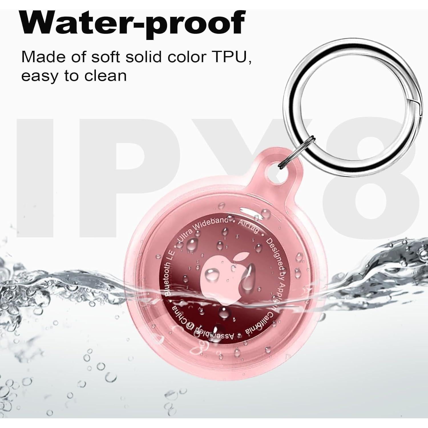 Funda Impermeable para Airtag Foweroty Rosa Claro IPX8