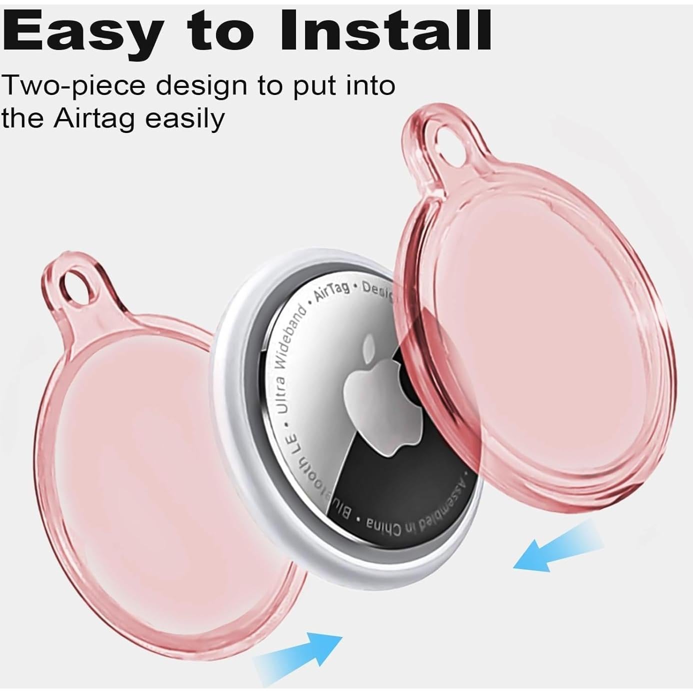 Funda Impermeable para Airtag Foweroty Rosa Claro IPX8