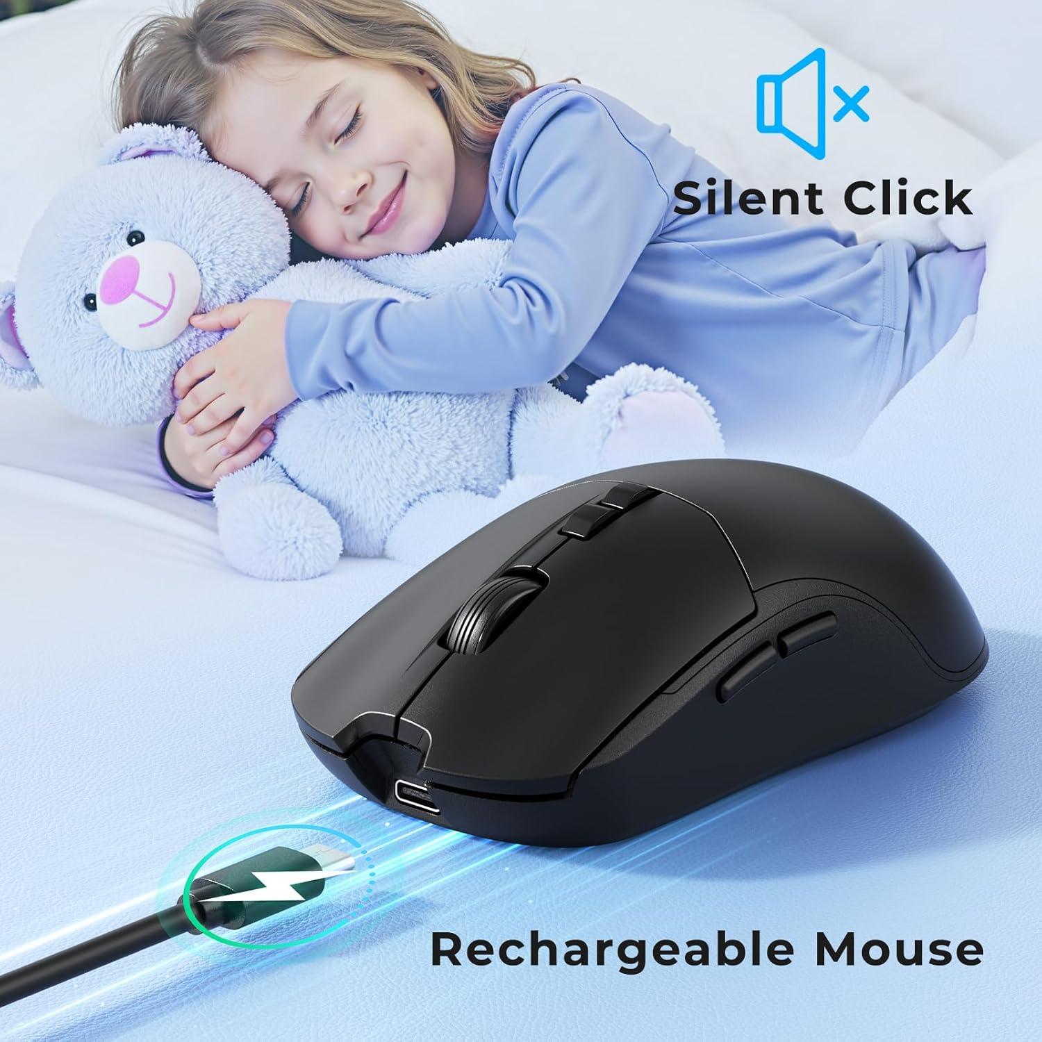 Combo Teclado y Ratón Inalámbrico KOPJIPPOM Silencioso