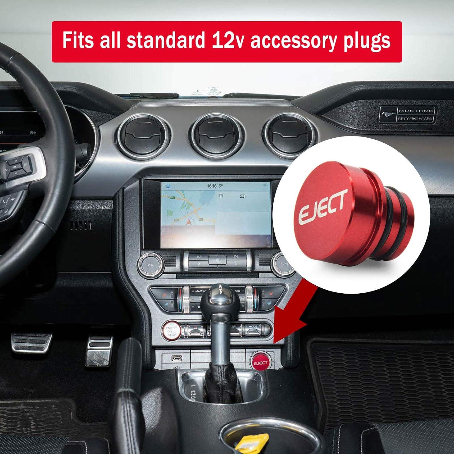 Cubierta de Enchufe de Encendedor GeeWatom 12V Aluminio Rojo