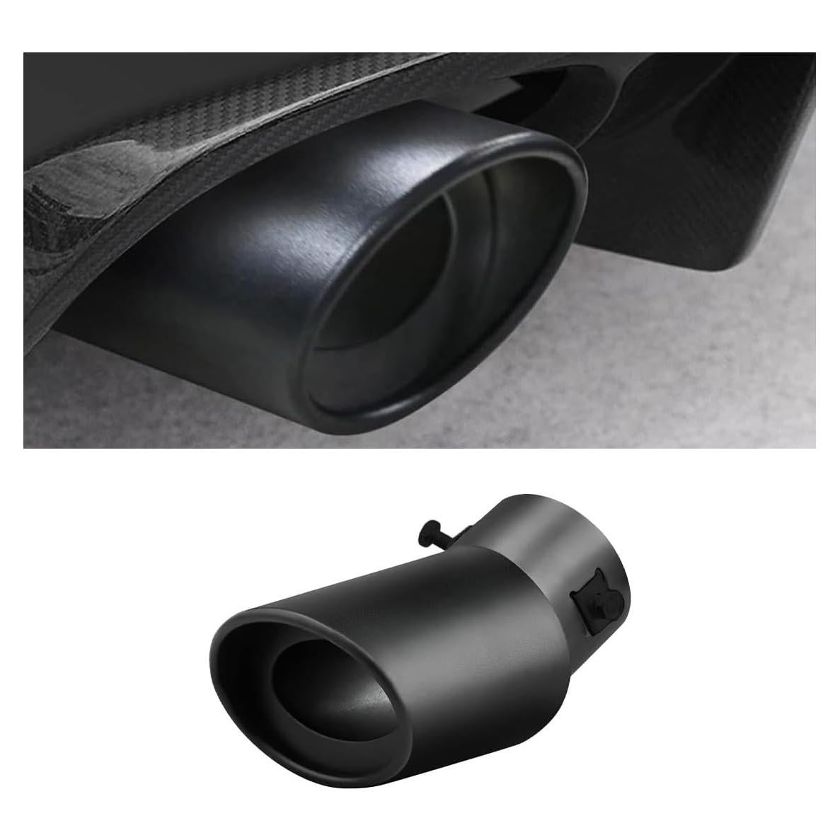 Punta de Escape de Acero Inoxidable SMILFUY 6.35 cm Curvada Cromada