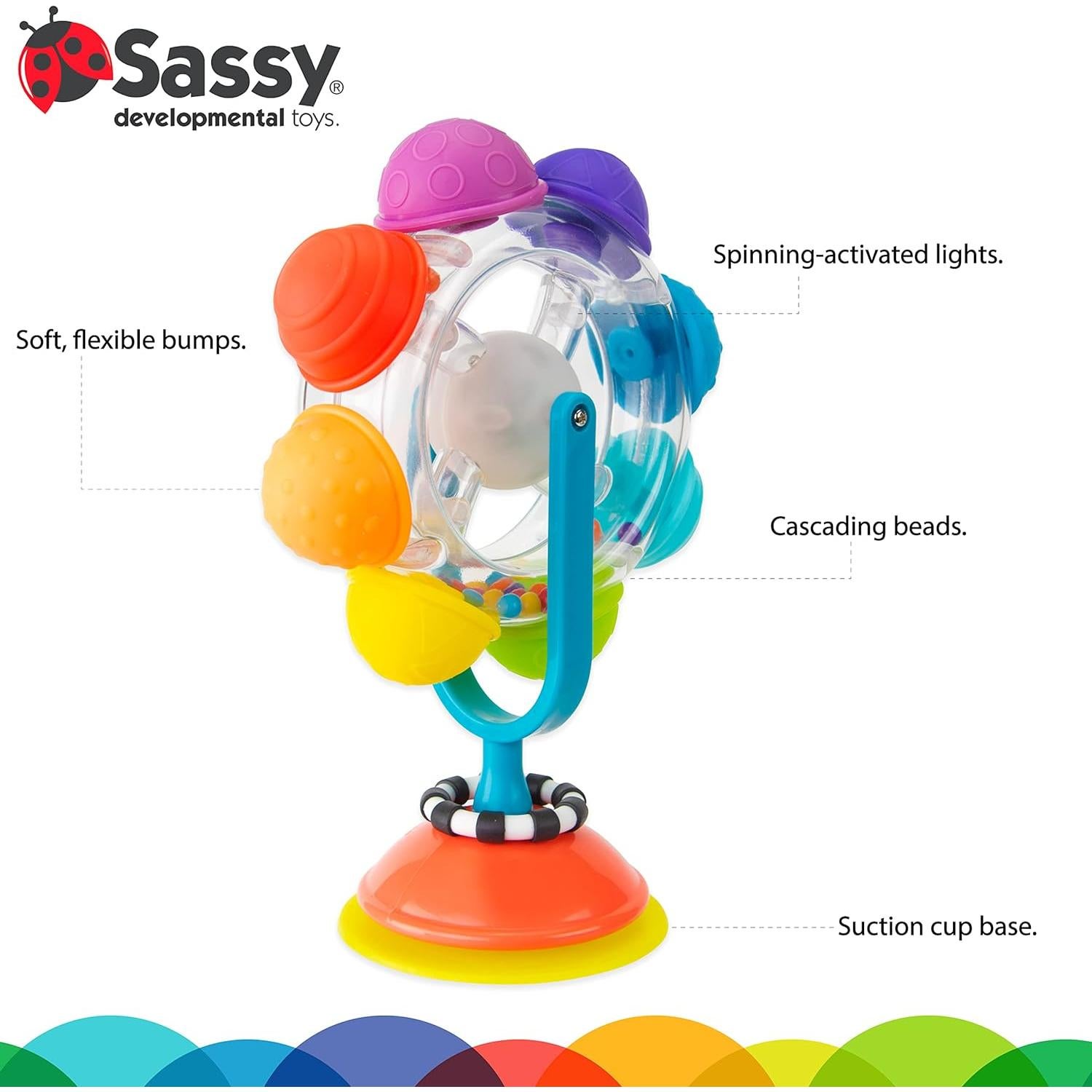 Juguete de bandeja rueda arcoíris Sassy 6+ meses