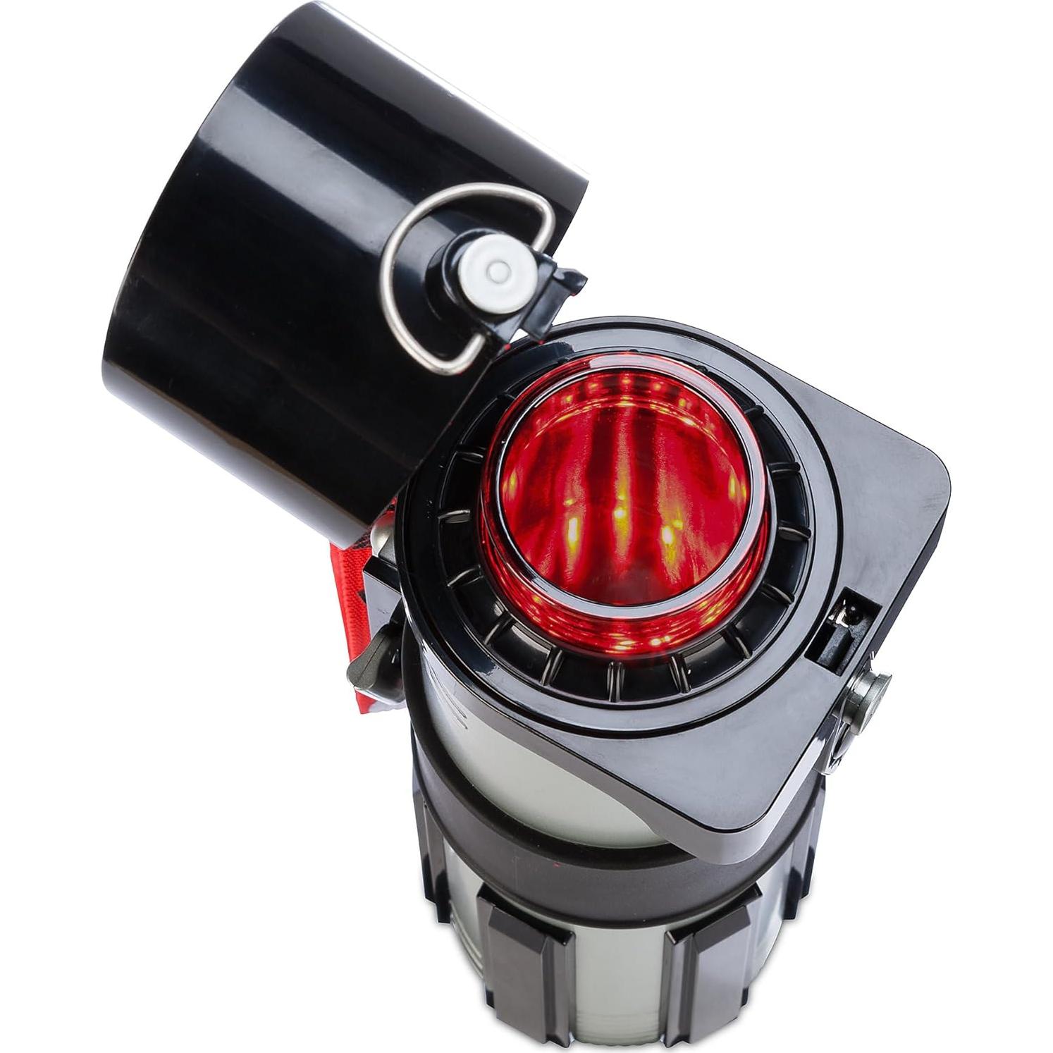 DISNEY STORE Official Star Wars Lightsaber Water Bottle with Sound & Light Effects, Translucent Blue Sleeve, Red Button Pop Top, Silicone Flange, Wrist Strap, Hand Wash - Holds 12.7 oz - Darth Vader