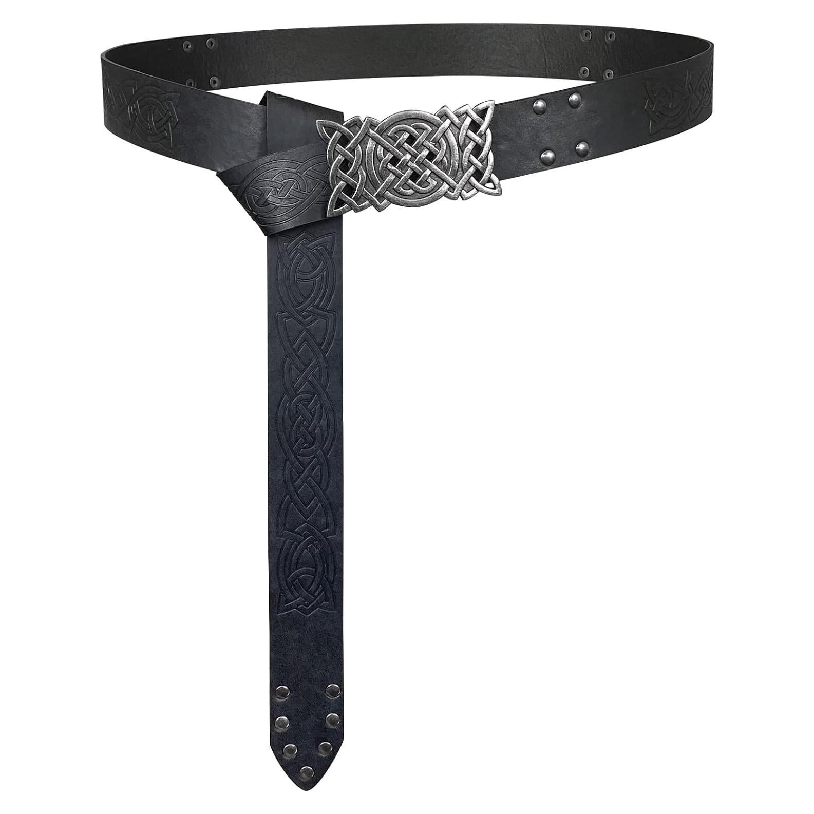 Cinturón Medieval Vikingo JAOYU de Cuero PU Ajustable 165 cm