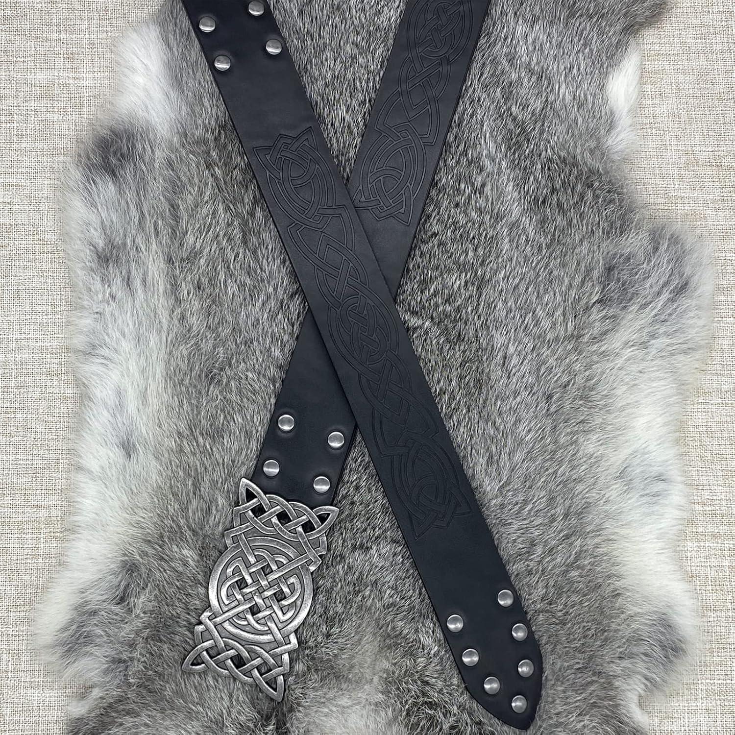 Cinturón Medieval Vikingo JAOYU de Cuero PU Ajustable 165 cm