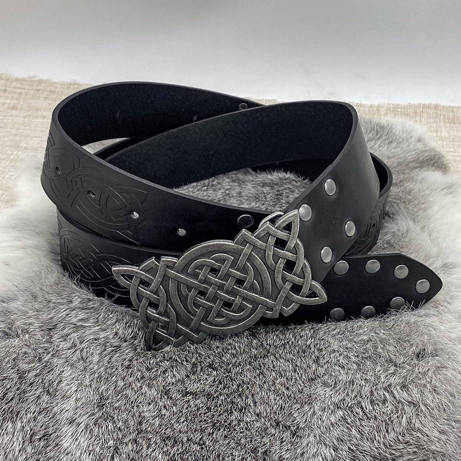 Cinturón Medieval Vikingo JAOYU de Cuero PU Ajustable 165 cm