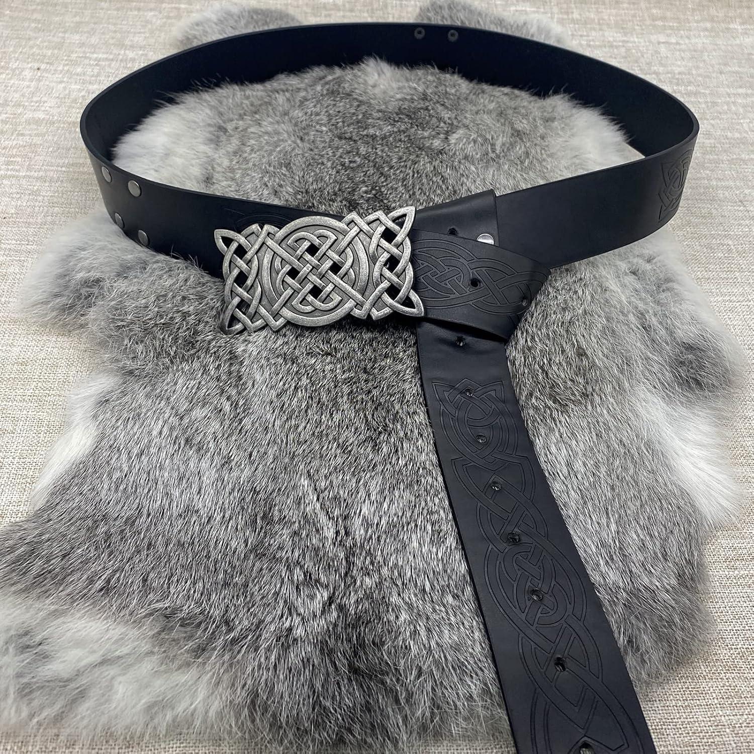 Cinturón Medieval Vikingo JAOYU de Cuero PU Ajustable 165 cm