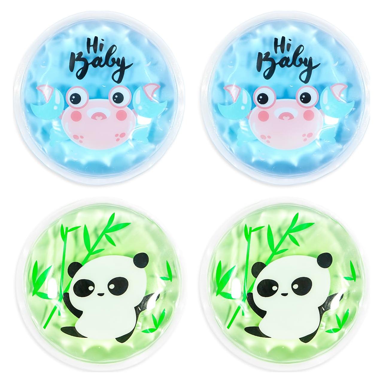 Almohadillas Reutilizables para Ojos CONBELLA - 2 Cangrejos + 2 Pandas