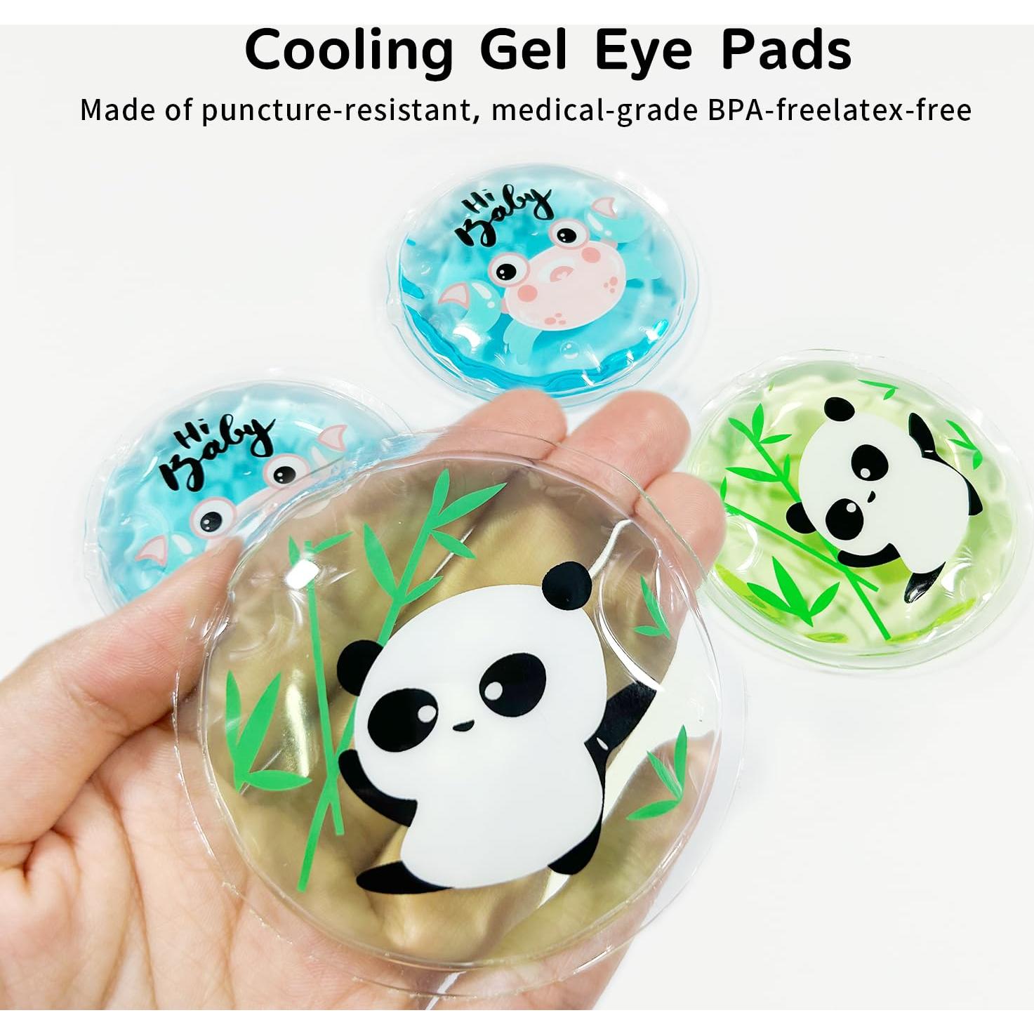 Almohadillas Reutilizables para Ojos CONBELLA - 2 Cangrejos + 2 Pandas