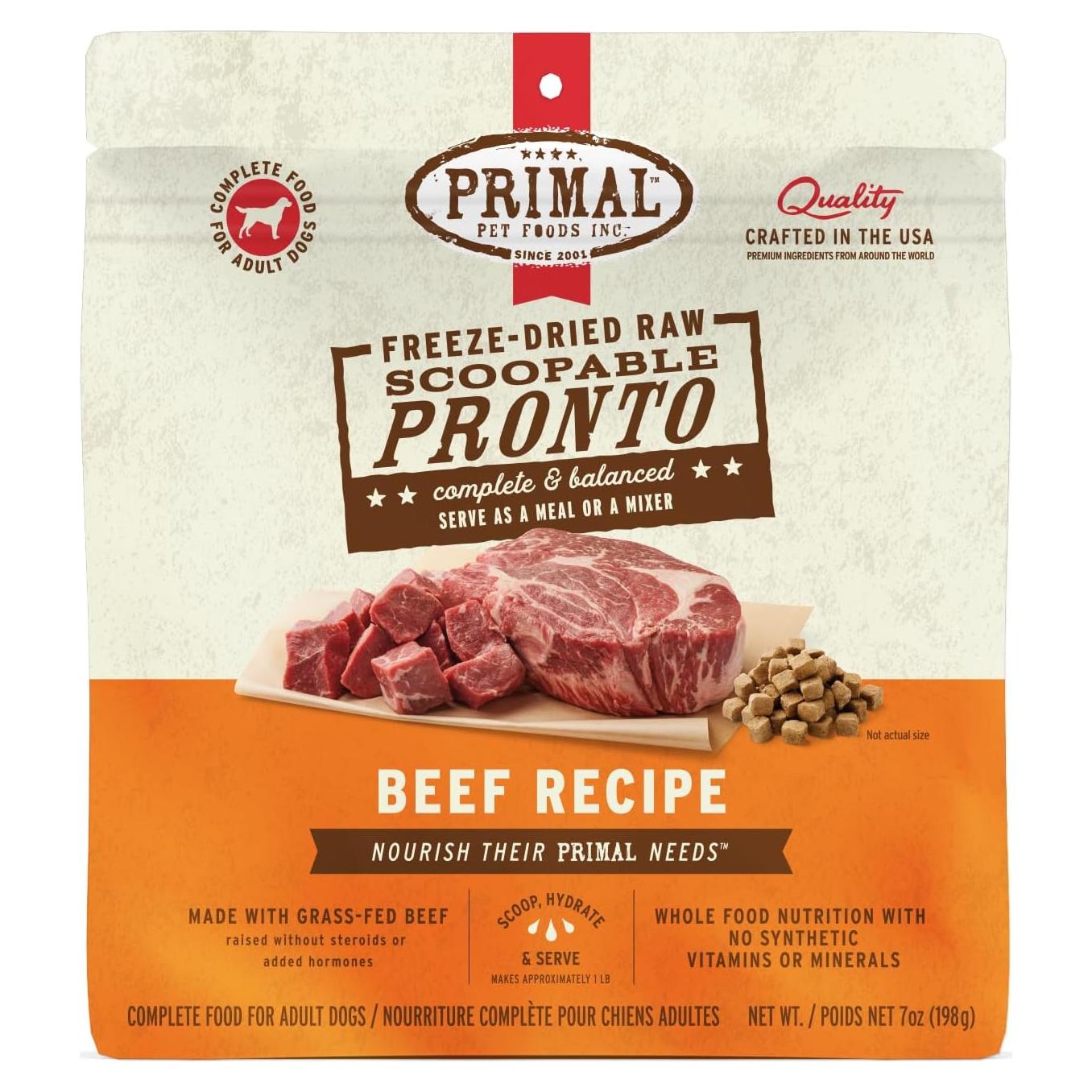 Comida para Perros Deshidratada Primal 198g Carne de Res Premium