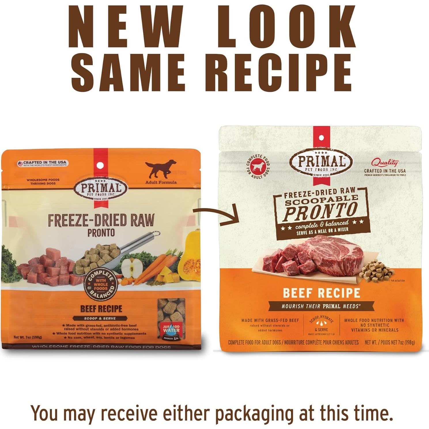 Comida para Perros Deshidratada Primal 198g Carne de Res Premium