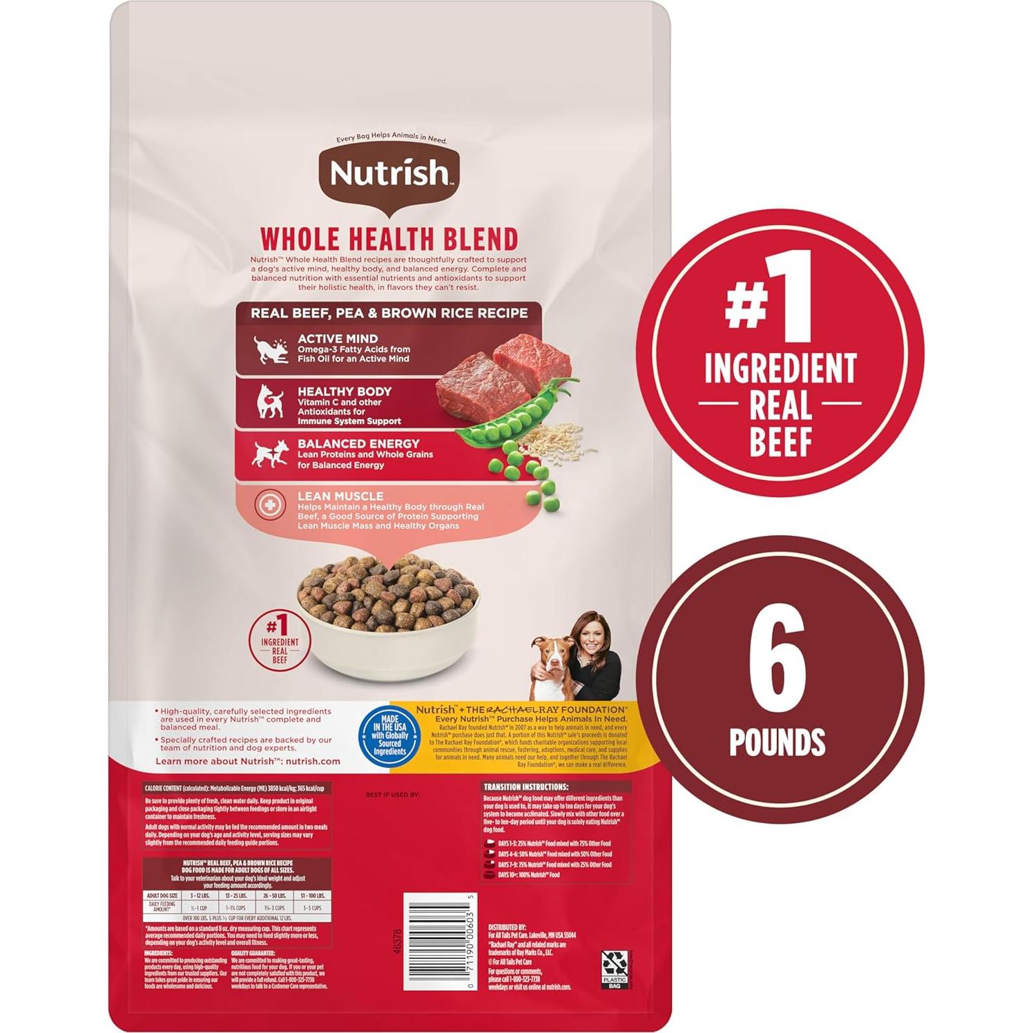Comida Seca para Perros Nutrish Rachael Ray 2.72 kg Carne de Res