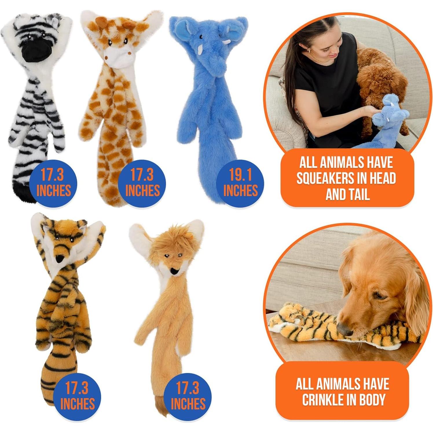 Juego de Juguetes para Perros WOOF WONDERS - 5 Piezas Chirriantes