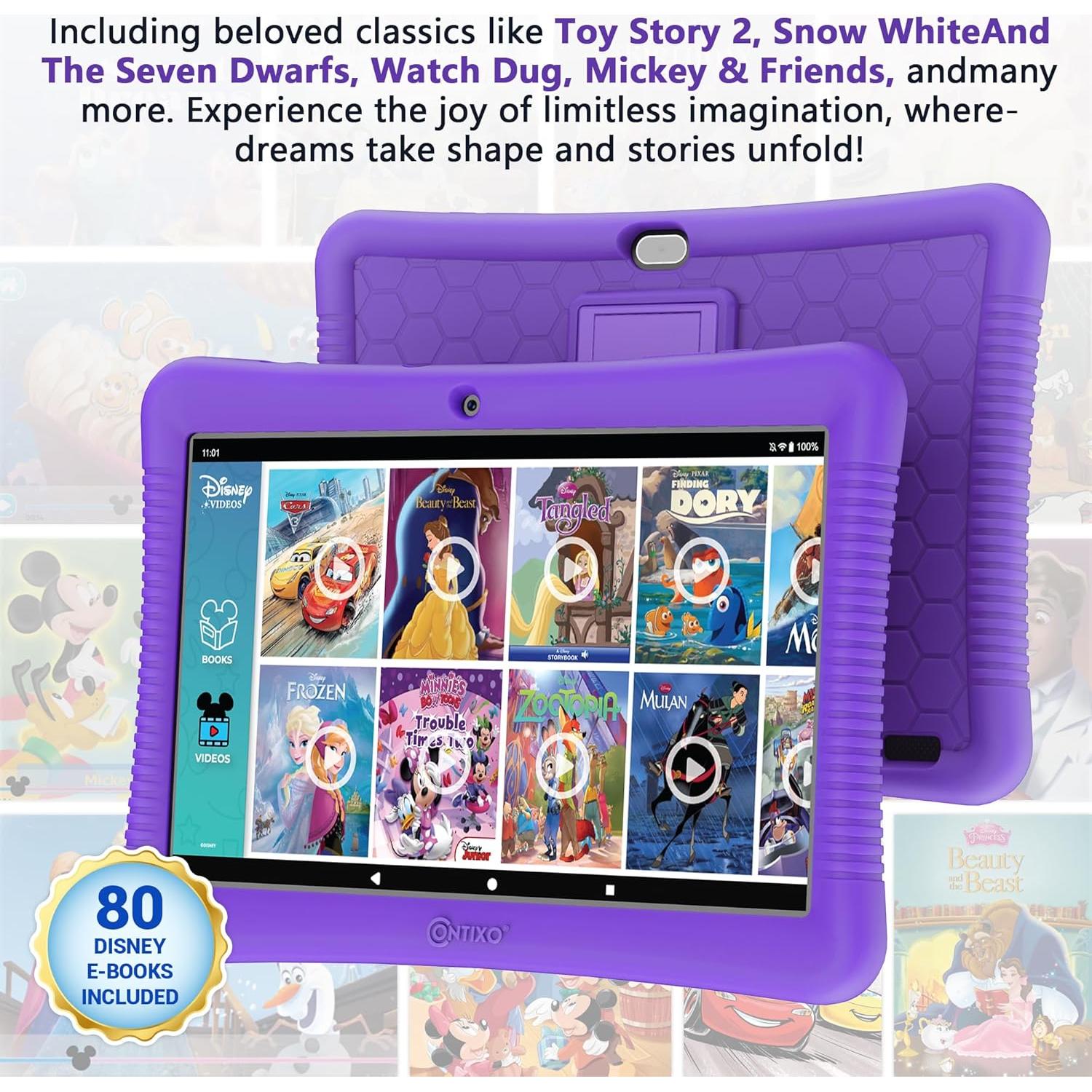 Tableta Contixo K102 10" para Niños con Funda Morado