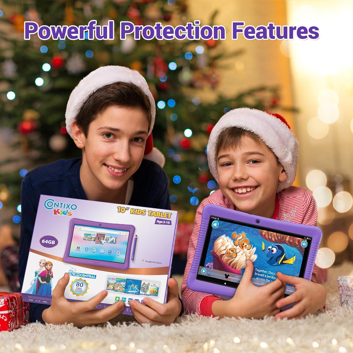 Tableta Contixo K102 10" para Niños con Funda Morado