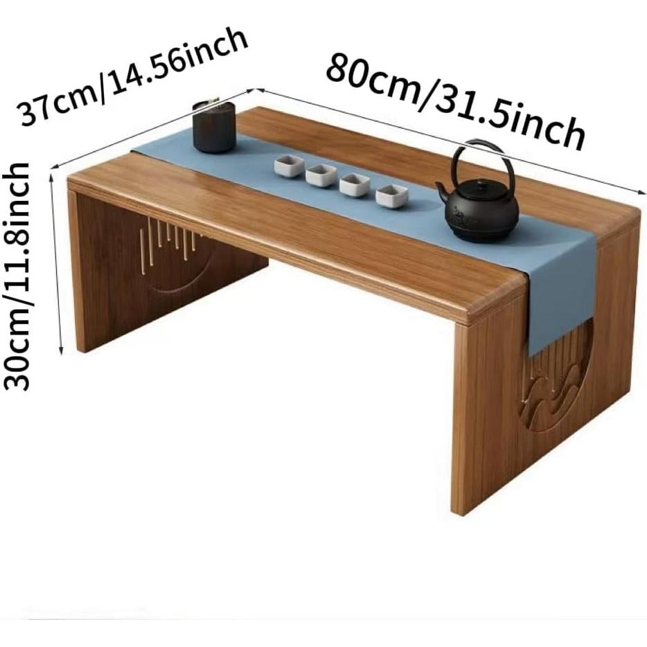 Mesa de café plegable Ekjkldo 80 cm de bambú marrón