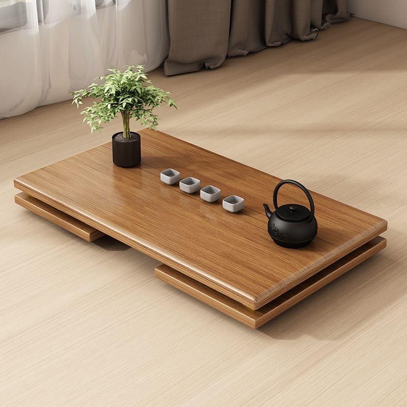 Mesa de café plegable Ekjkldo 80 cm de bambú marrón