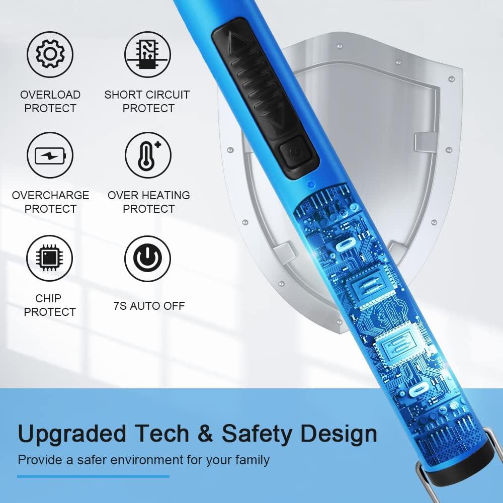 Encendedor Eléctrico SUPRUS Azul Recargable USB 360° a Prueba de Viento