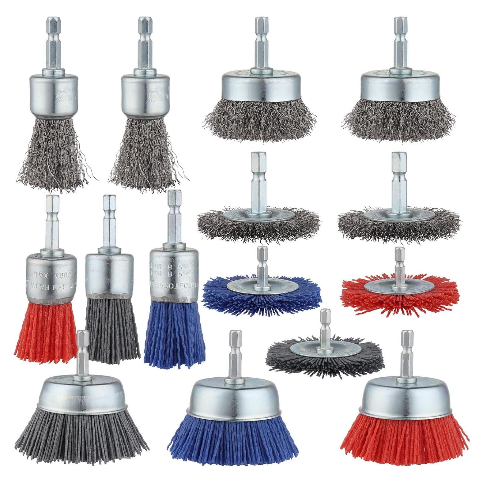 Juego de Cepillos de Alambre Rocaris 15 Piezas para Limpieza