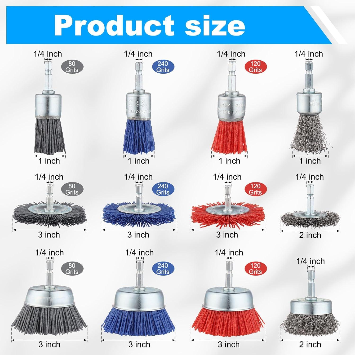 Juego de Cepillos de Alambre Rocaris 15 Piezas para Limpieza