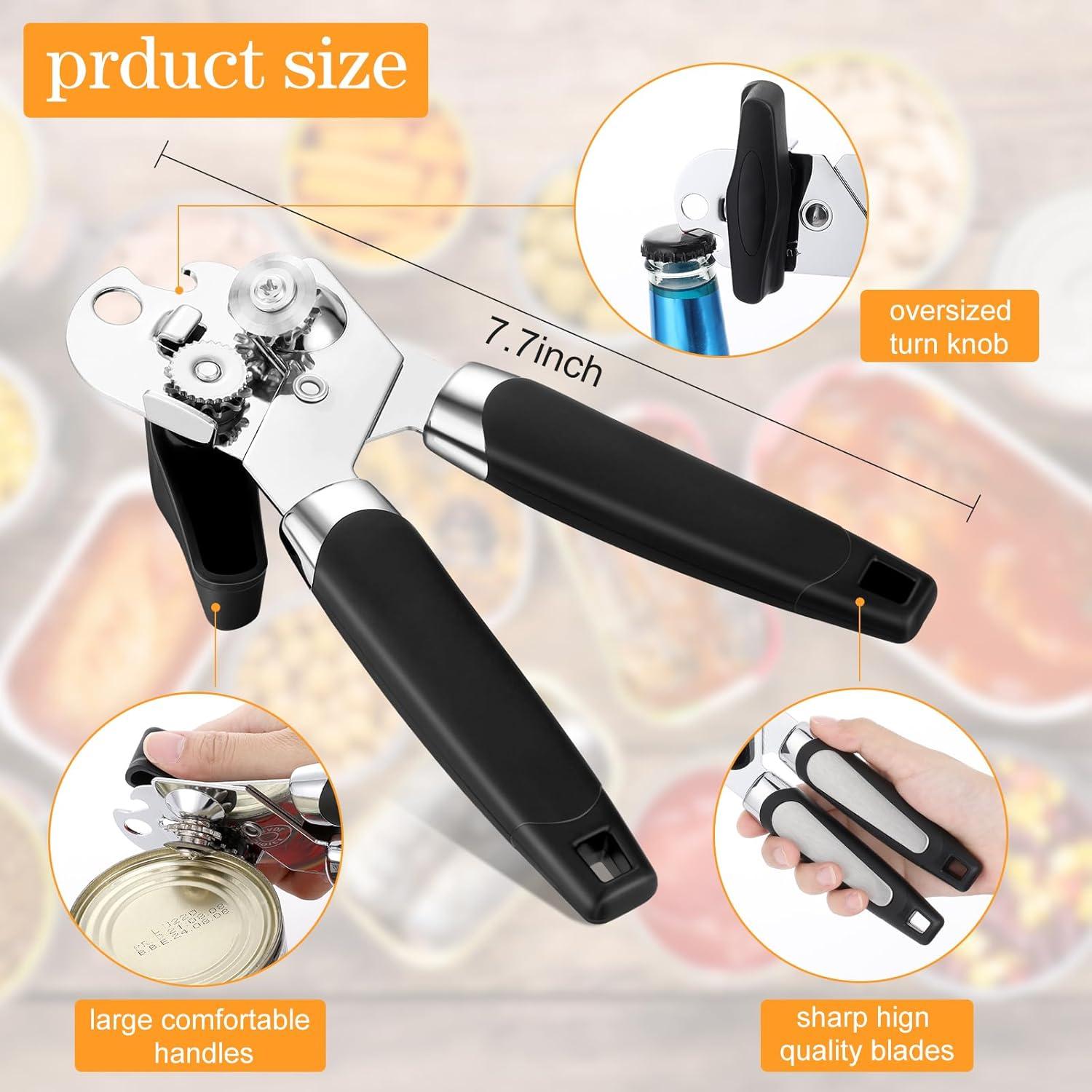 Abrelatas Manual Gisafai 6 Pcs con Cuchilla Afilada - Negro