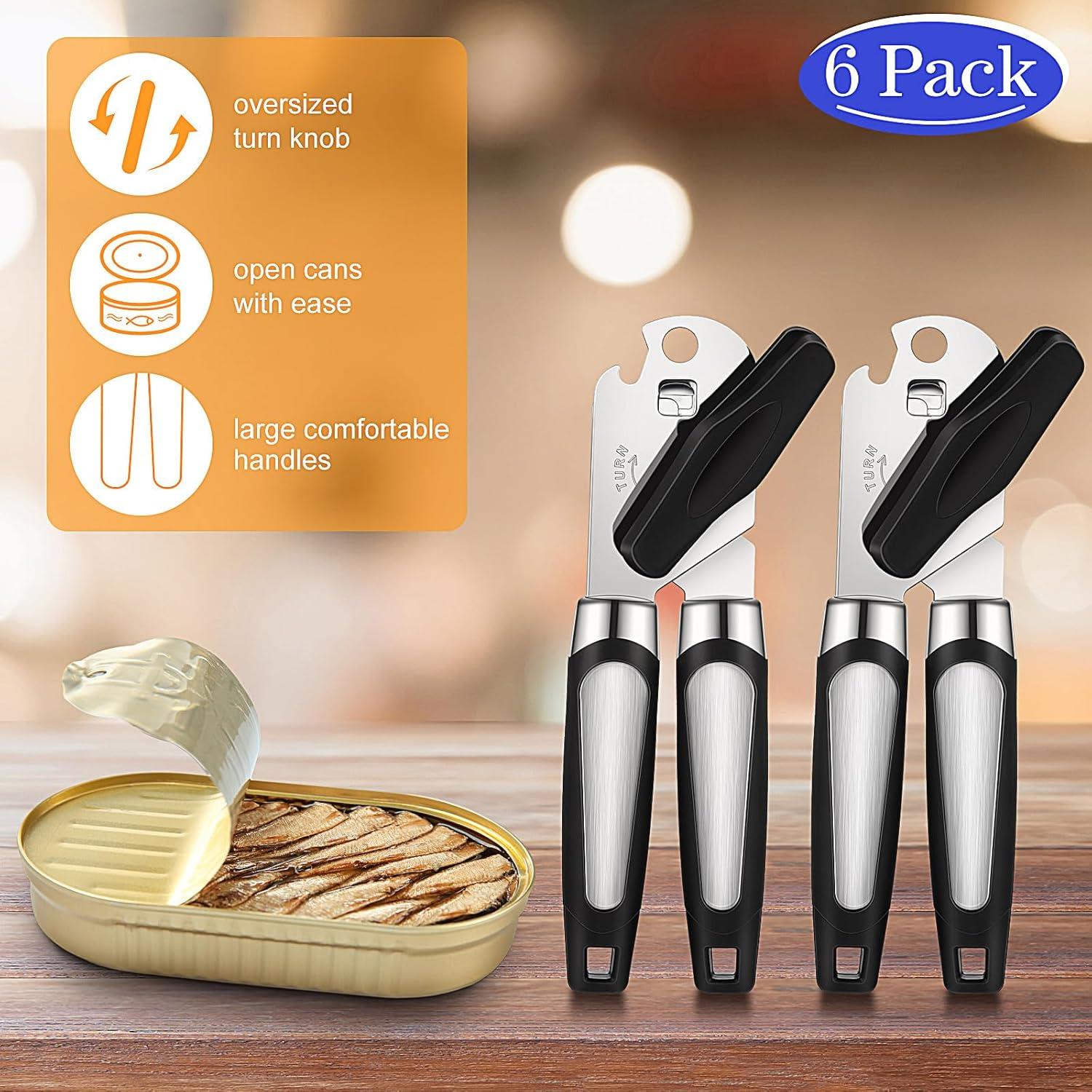 Abrelatas Manual Gisafai 6 Pcs con Cuchilla Afilada - Negro