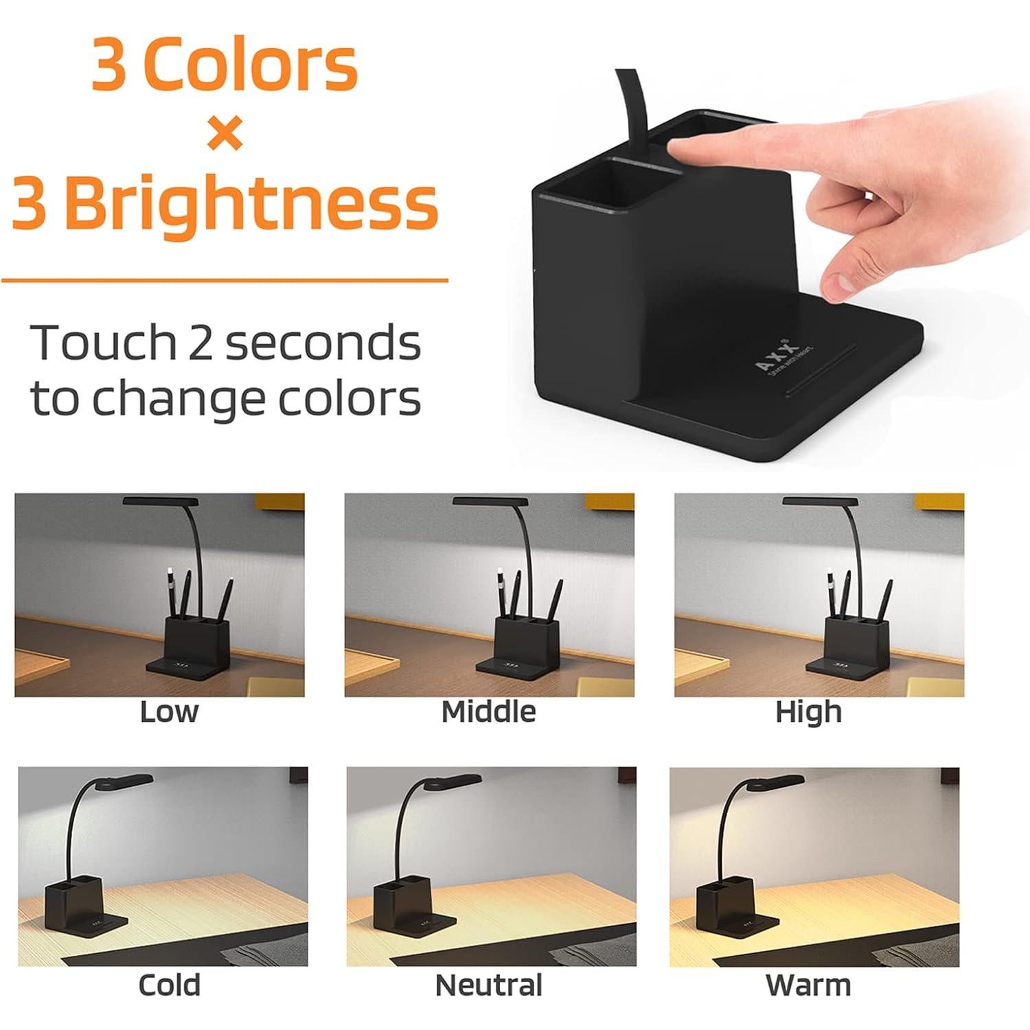 Lámpara de Escritorio LED AXX SD-829 Negra Regulable 350LM