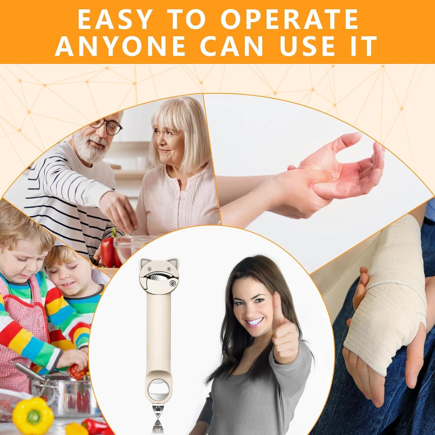 Abrebotellas Retráctil ZEUSORA 4 en 1 para Personas Mayores